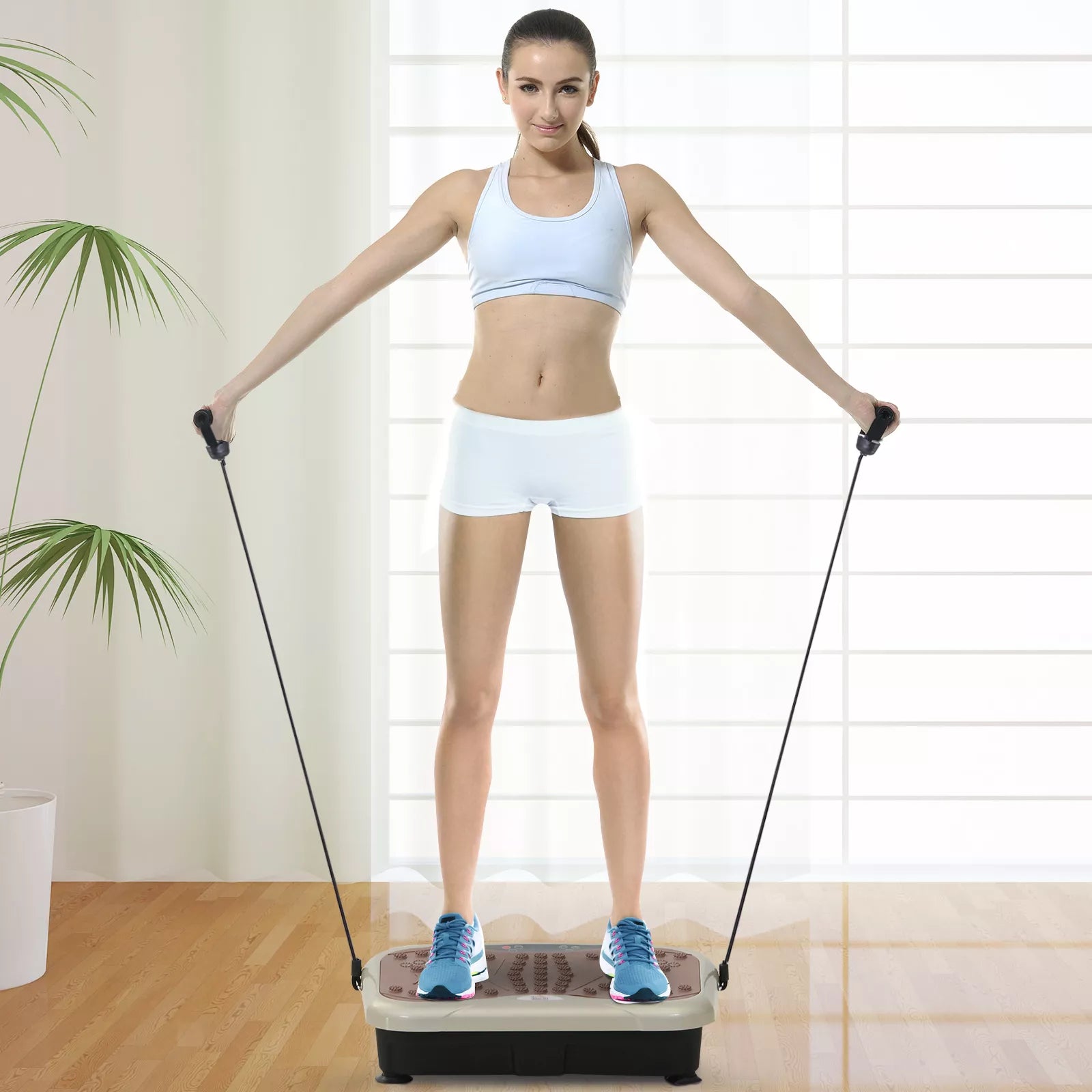 Vibracinė plokštė Vibracinis treniruoklis Vibracinis prietaisas Treniruoklis LED ekranas USB garsiakalbis Treniruočių juostos Nuotolinio valdymo pultas