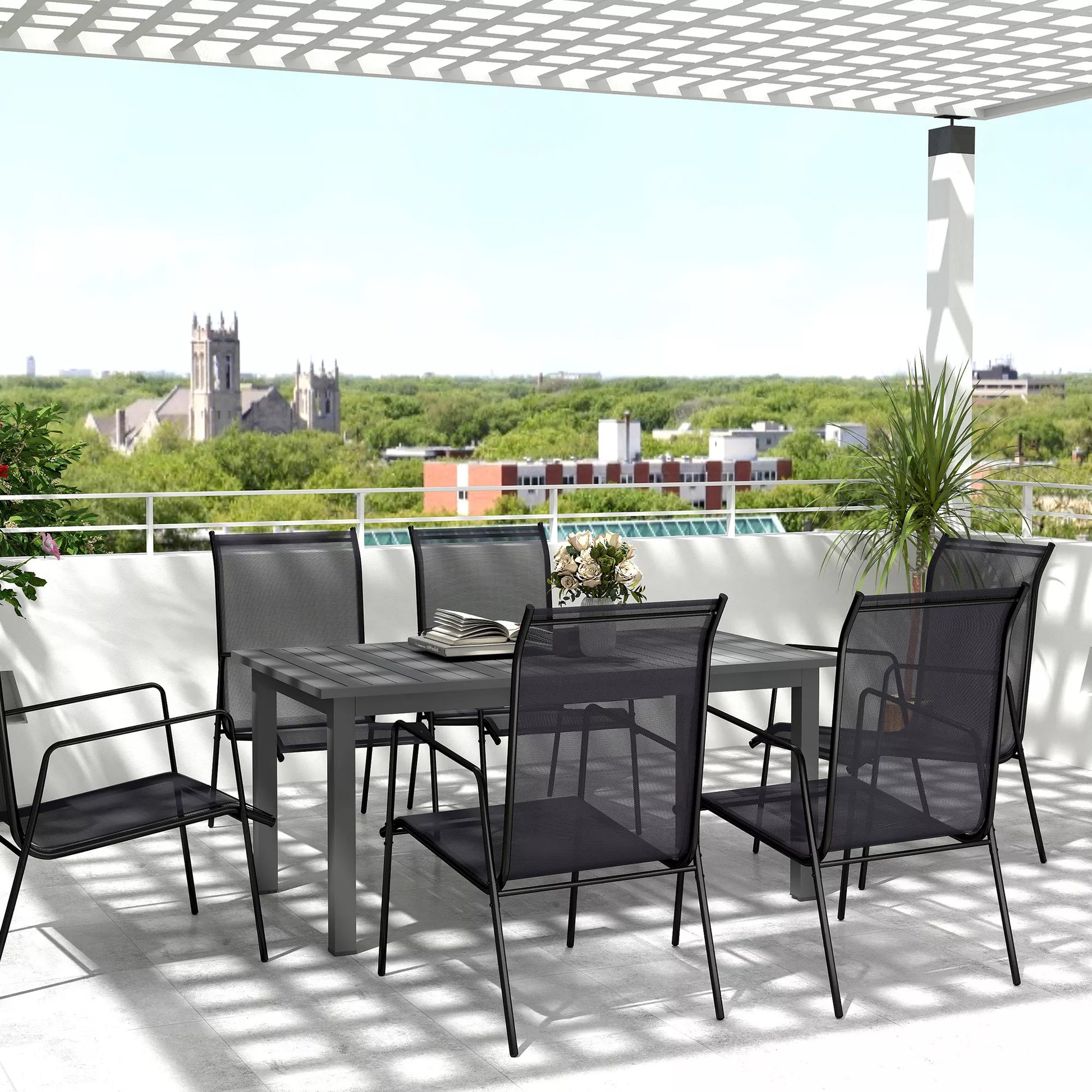 Sodo stalas Išplėstas Aliuminis 160/220x90 cm Atsparus atmosferos poveikiui Balkono stalas, neslidus Bufeto stalas Pilkas