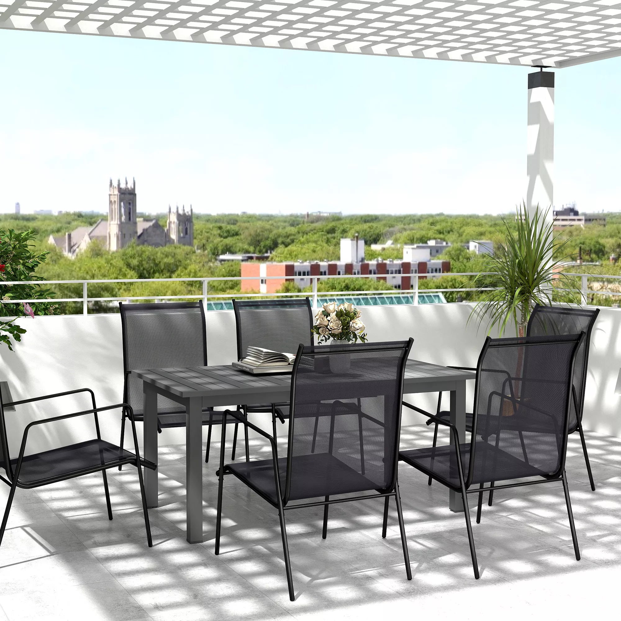 Sodo stalas Išplėstas Aliuminis 160/220x90 cm Atsparus atmosferos poveikiui Balkono stalas, neslidus Bufeto stalas Pilkas