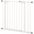 Durų apsauginės grotelės šunims, užtvaros, apsauginės grotelės naminiams gyvūnams, metalas, plastikas, 74–87 cm, baltos spalvos