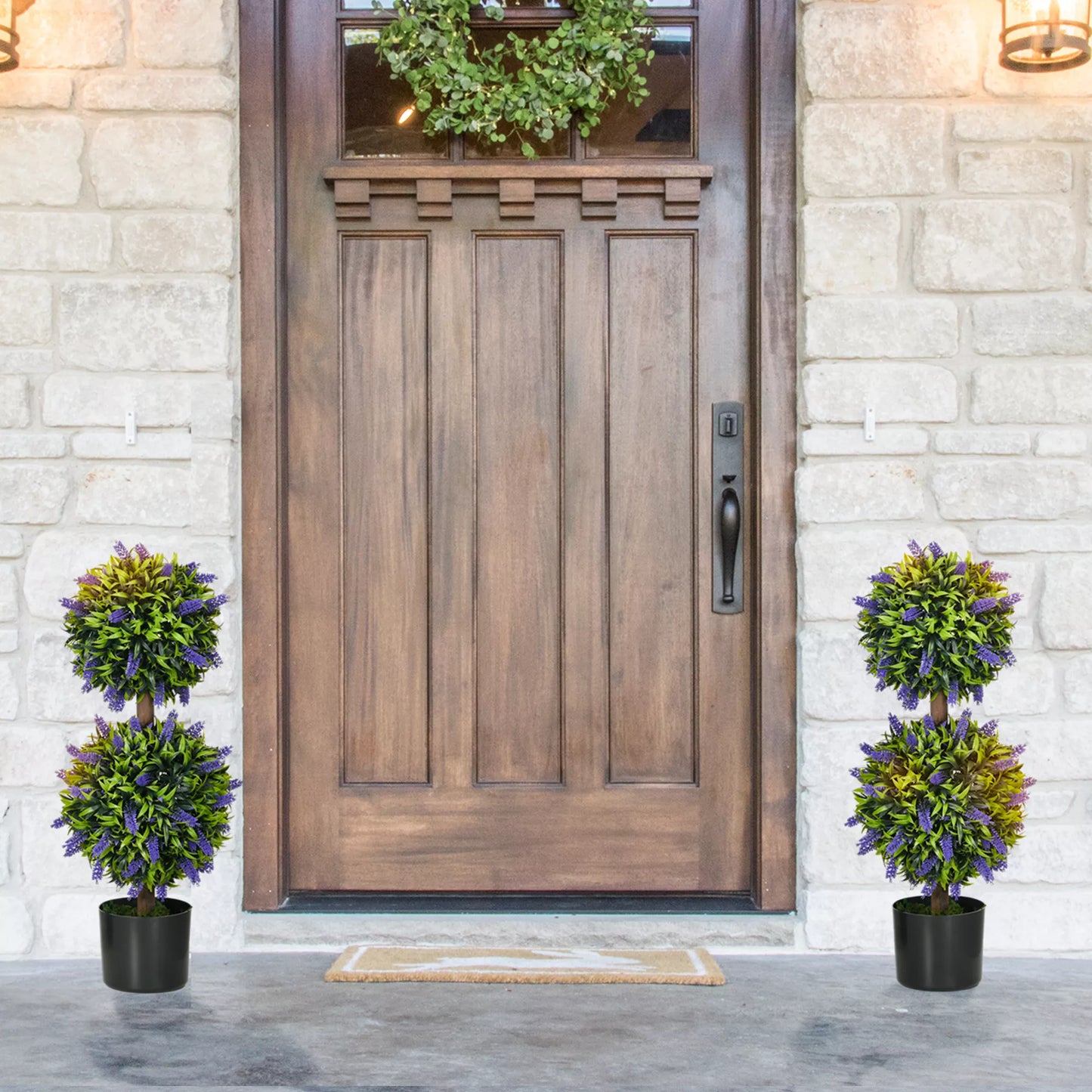 2 vnt. rinkinys Dirbtiniai augalai, UV spinduliams atsparūs dirbtiniai augalai vazone, 70 cm kambariniai augalai svetainei, sodui