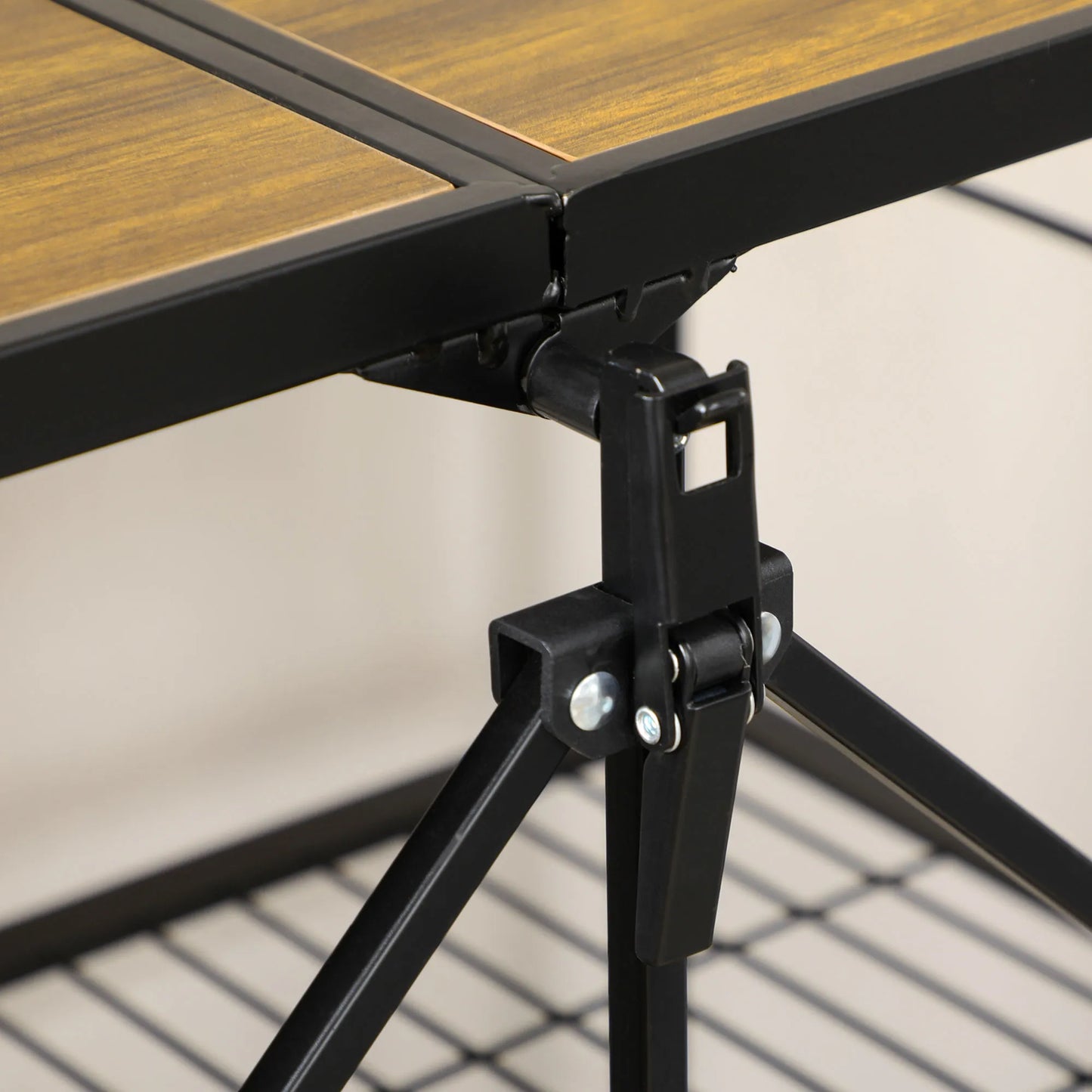 Pramoninio dizaino virtuvės vežimėlis, su 3 lentynomis, daugiafunkcis, patiekalų vežimėlis, 4 ratai, sulankstomas, rudas + juodas