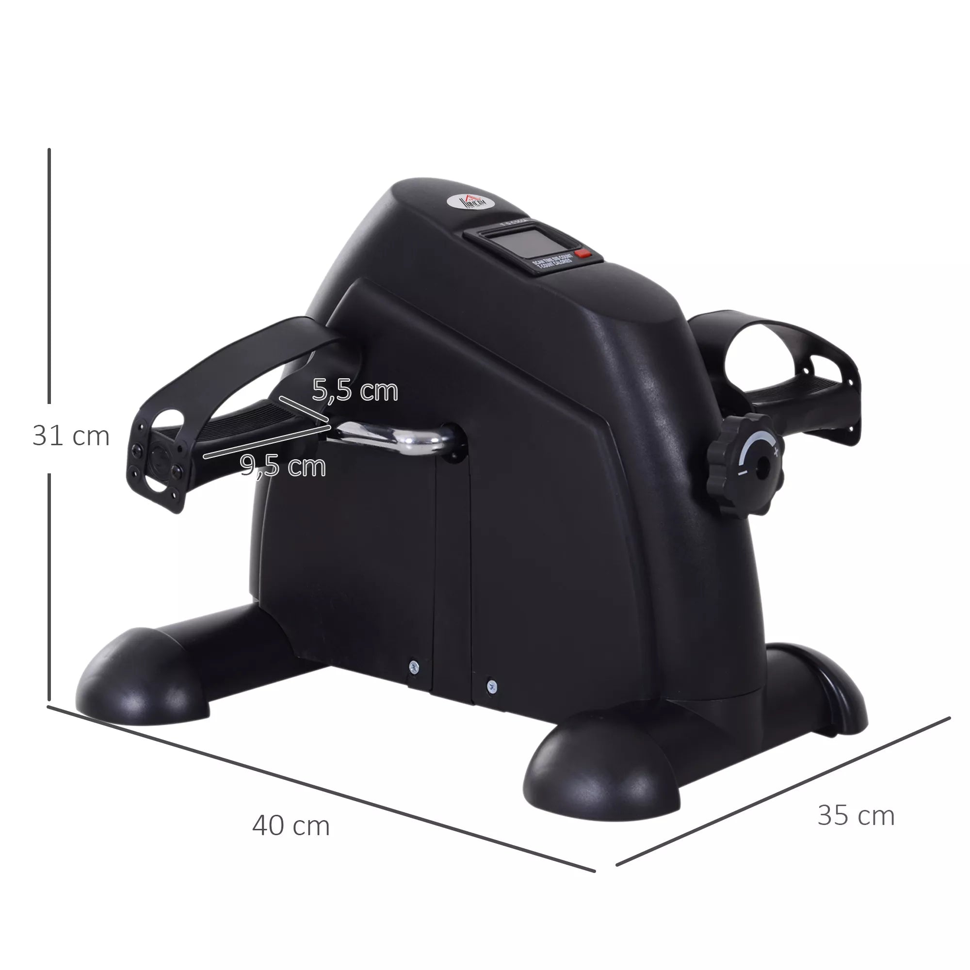 Mini treniruoklis rankoms ir kojoms su LCD ekranu, juodas