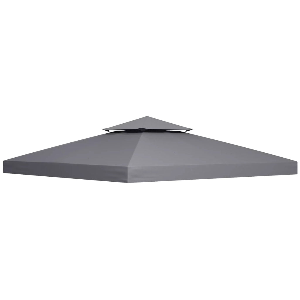 Pakeičiamas stogelis 3x3m, atsparus vandeniui, paviljonui, metaliniam paviljonui, sodo paviljonui, vakarėlių palapinei, sodo palapinei, poliesteris, tamsiai pilkas