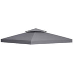 Pakeičiamas stogelis 3x3m, atsparus vandeniui, paviljonui, metaliniam paviljonui, sodo paviljonui, vakarėlių palapinei, sodo palapinei, poliesteris, tamsiai pilkas