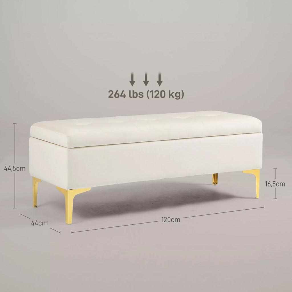 Suolas su daiktadėže, iki 120 kg, 120x44x44,5 cm, smėlio spalvos