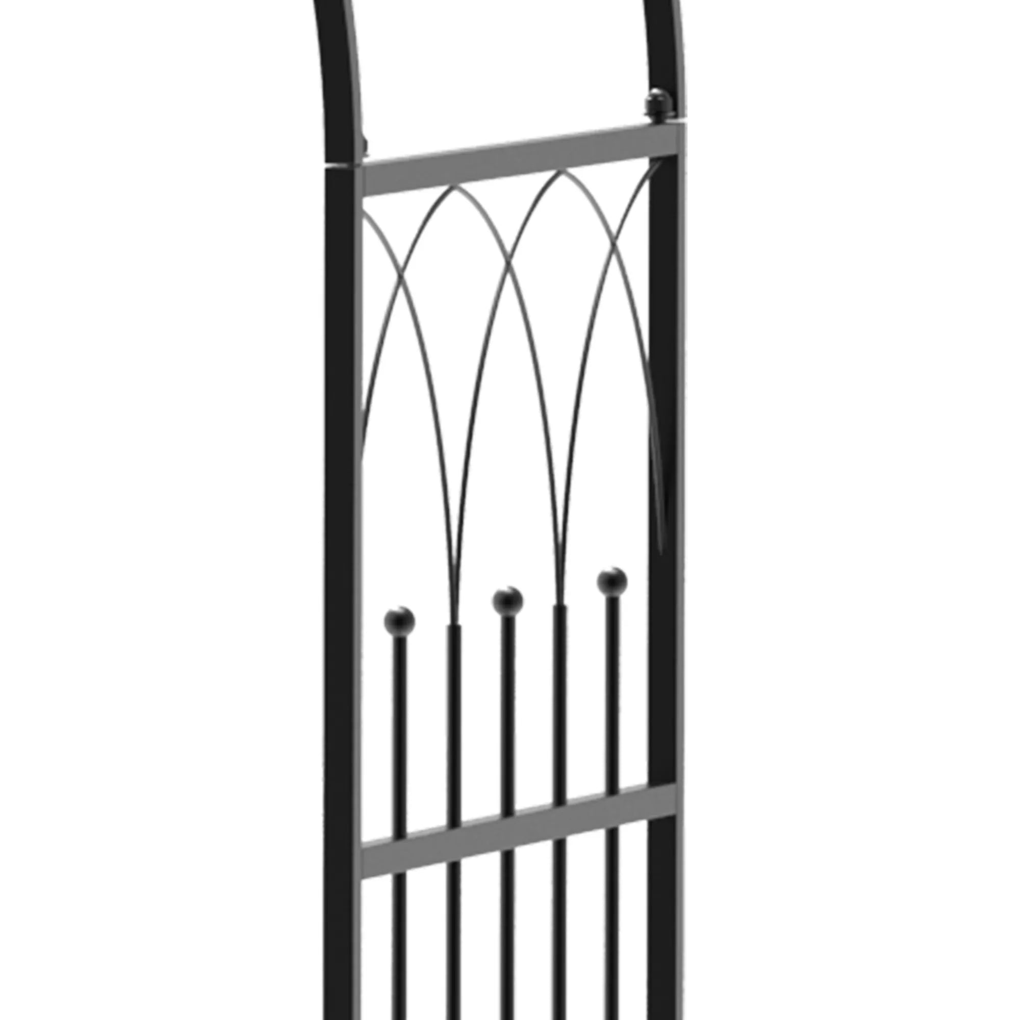 Rožių arkos su suoliuku Rožių suoliukas Pavėsinės suoliukas Filosofų suoliukas Rankgitter Rankhilfe Sodo suoliukas Metalo Juodas 115 x 59 x 203 cm