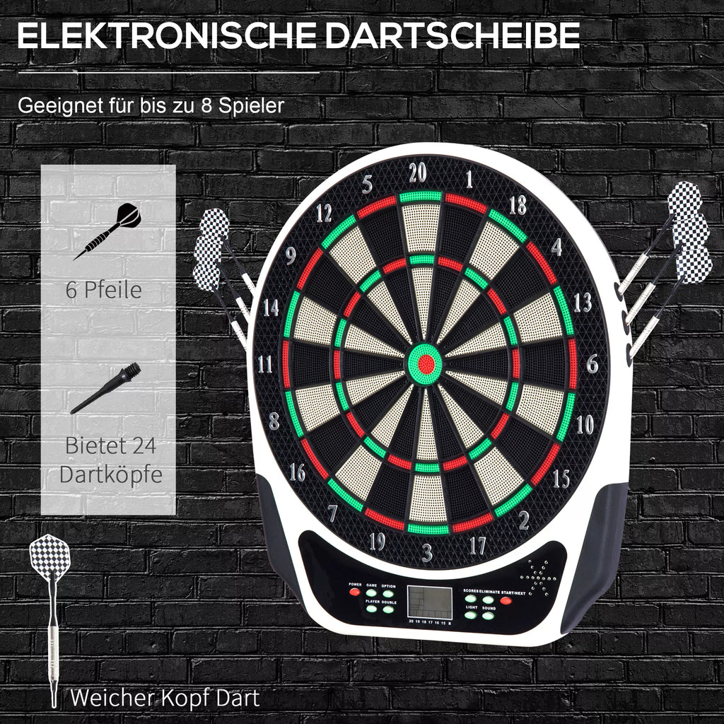 Elektroninis dartų taikinys Dartboard su balso pranešimais LED ekranais 6 dartai 24 dartų galvutės 18 žaidimų 159 variantai Dartų automatas Dartų taikinys rinkinys iki 8 žaidėjų