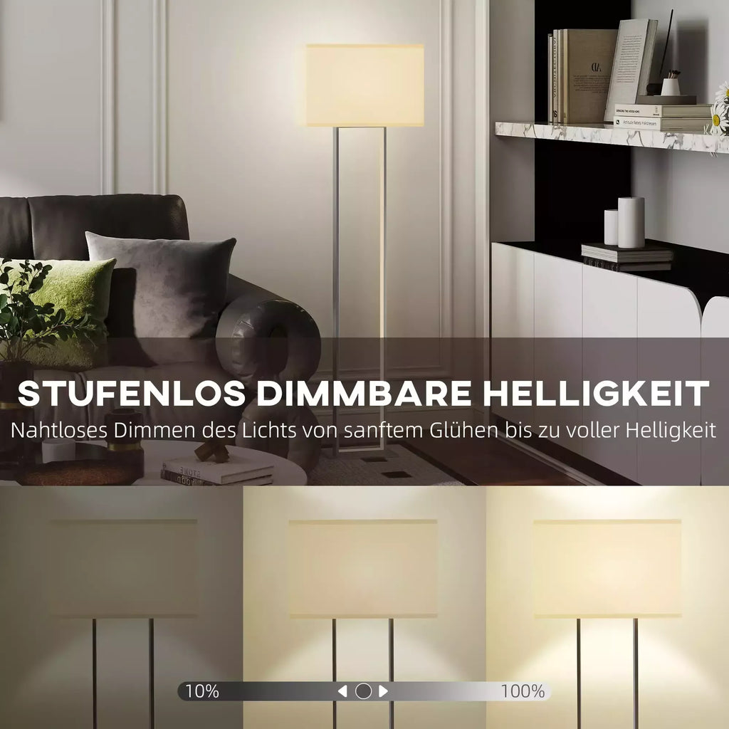 Modernus pastatomas šviestuvas su reguliuojamu ryškumu ir lininiu gaubtu