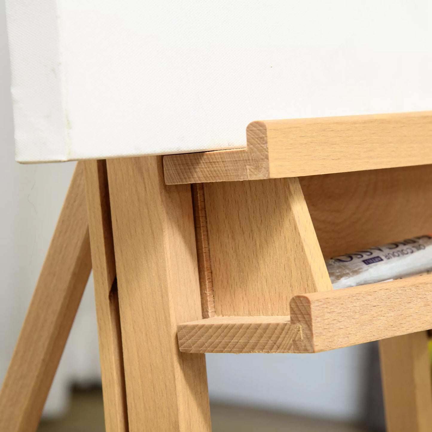 Molbertas, Tapytojo molbertas, Aukščiui reguliuojamas, su 4 ratukais, Natūralus + Juodas