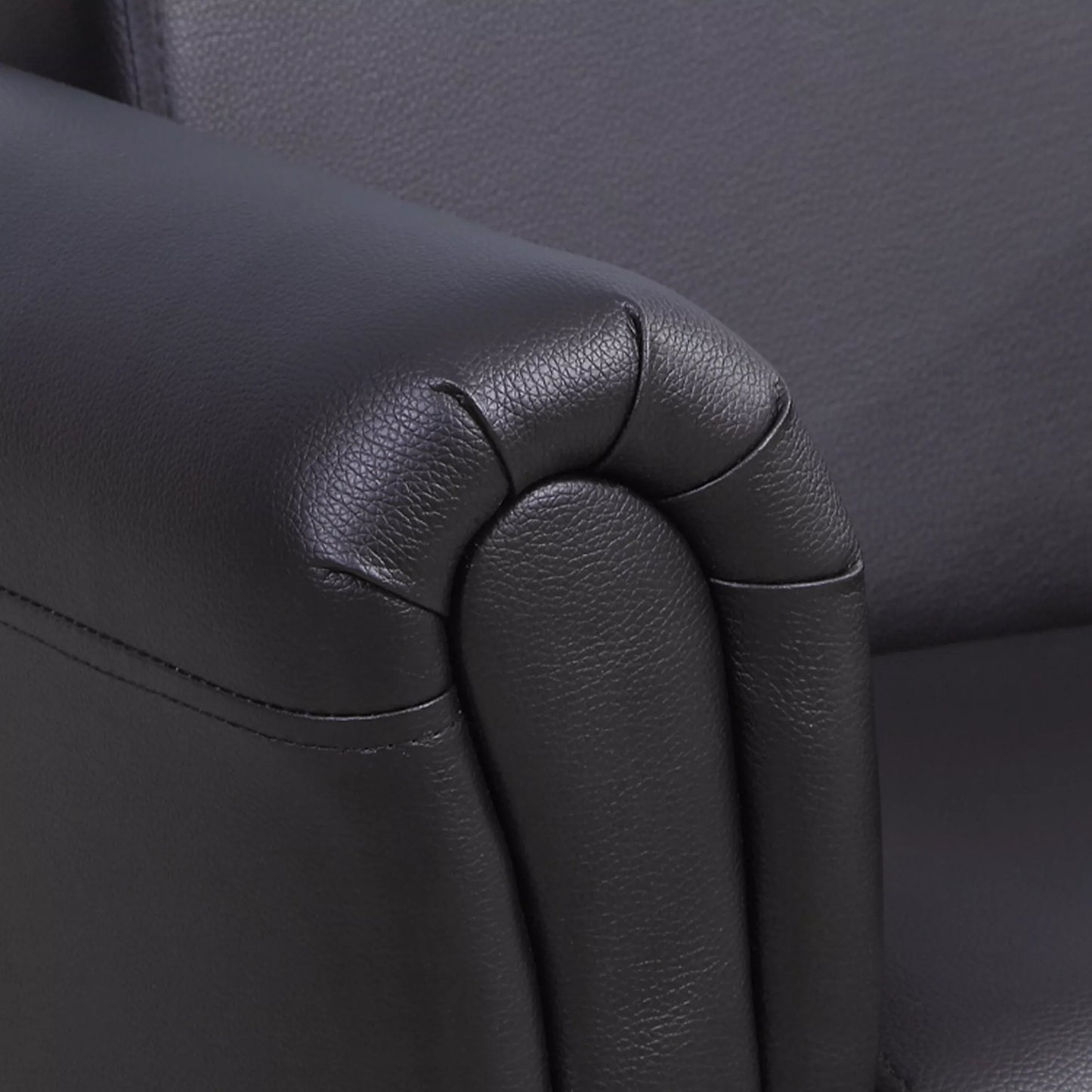 Vaikiškas fotelis su pakoja, vaikiška sofa, mini sofa 1,5-3 metų vaikams, mediniai juodi vaikiški baldai 54 x 42 x 41 cm