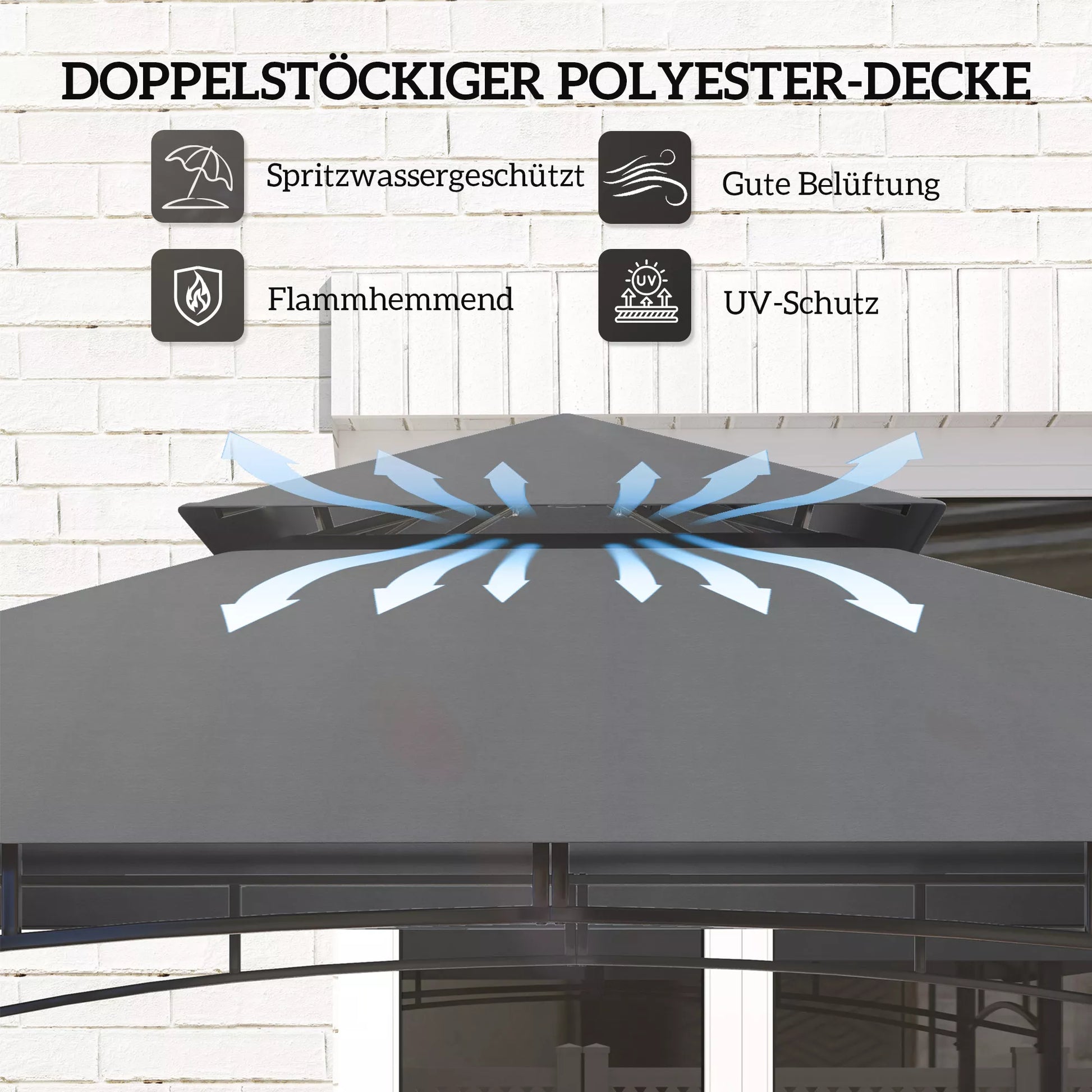 Grill paviljonas, sodo grilio palapinė su prieskonių lentynomis, LED apšvietimas, metalas, plastikas, 243L x 148B x 248H cm, pilkos spalvos