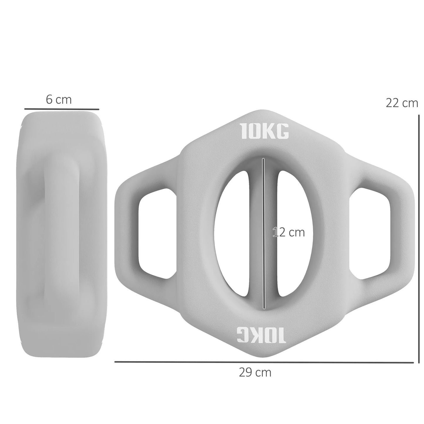 3-in-1 daugiafunkcinis svarmenmuo, 10 kg, neslystantis, mažai kvapo, su plastikine danga, geležies šerdimi, pilkos spalvos