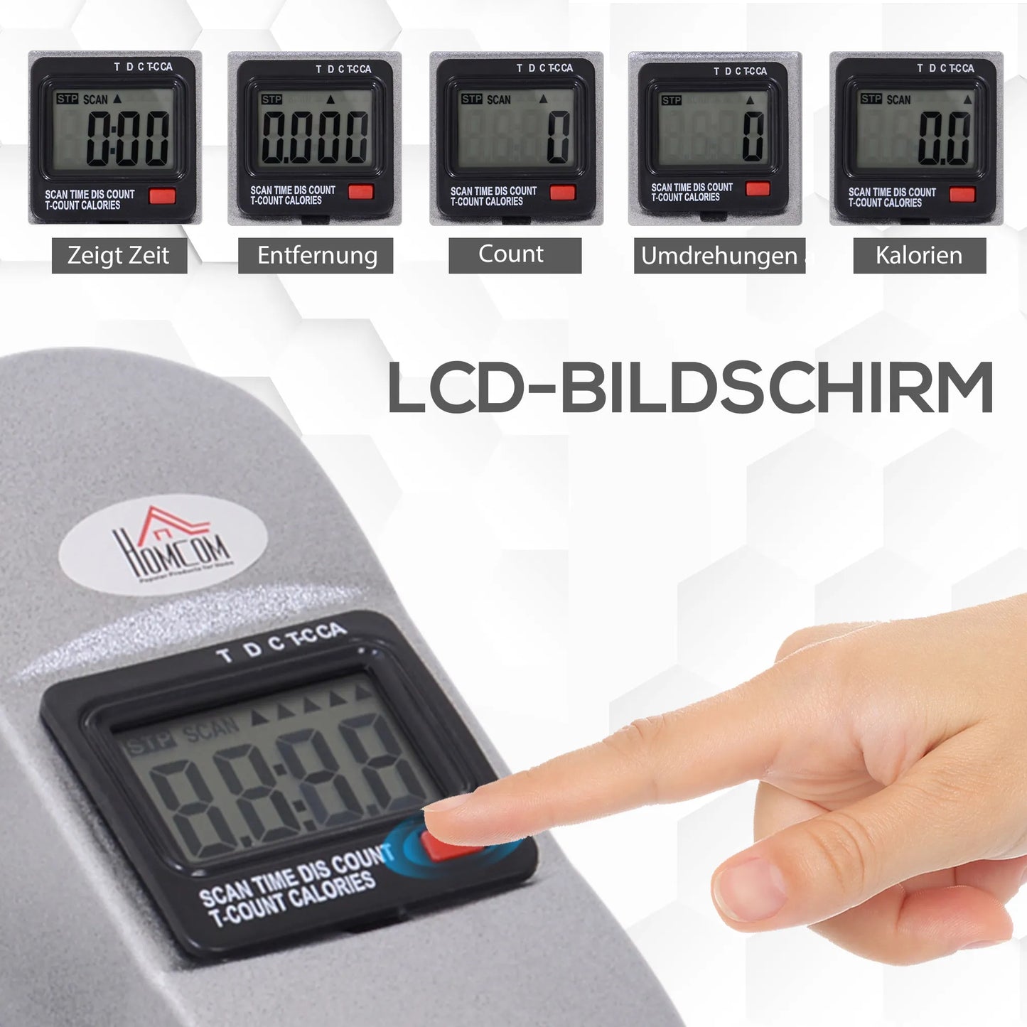 Mini treniruoklis rankoms ir kojoms, pedalų treniruoklis senjorams su LCD ekranu, reguliuojamu pasipriešinimu, fitneso dviratis, namų treniruoklis, skirtas namams, biurui, 35 x 40 x 31 cm, sidabrinis