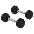 Hexagon hantels, 2 vnt. hantelių rinkinys su raižytu rankenėle, ketaus hantelių rinkinys, 2 x 5 kg, hanteliai vyrams ir moterims, namams, sporto salėms, jėgos treniruotėms