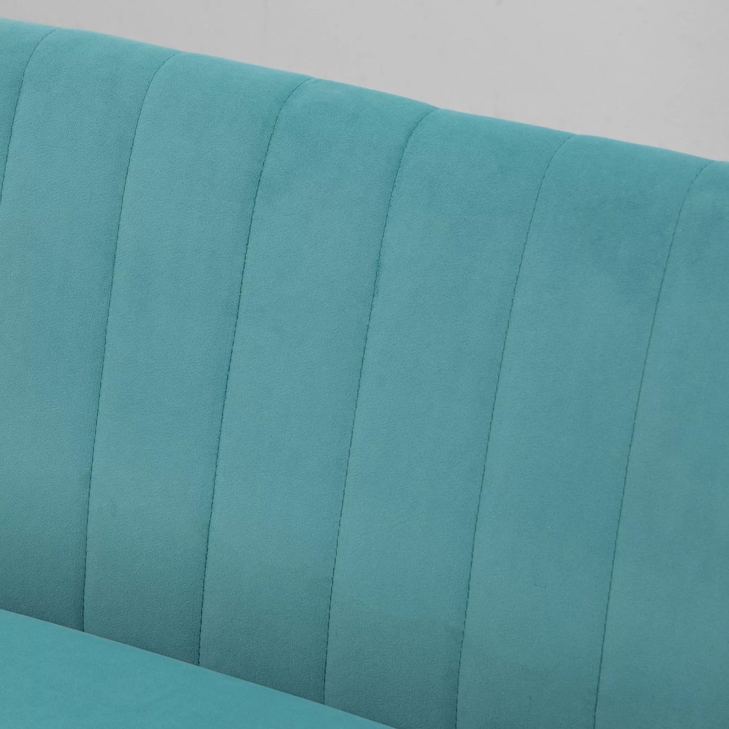 Retro dizaino dviejų vietų sofa su medinėmis kojelėmis, 117 cm x 56,5 cm x 77 cm, žalia