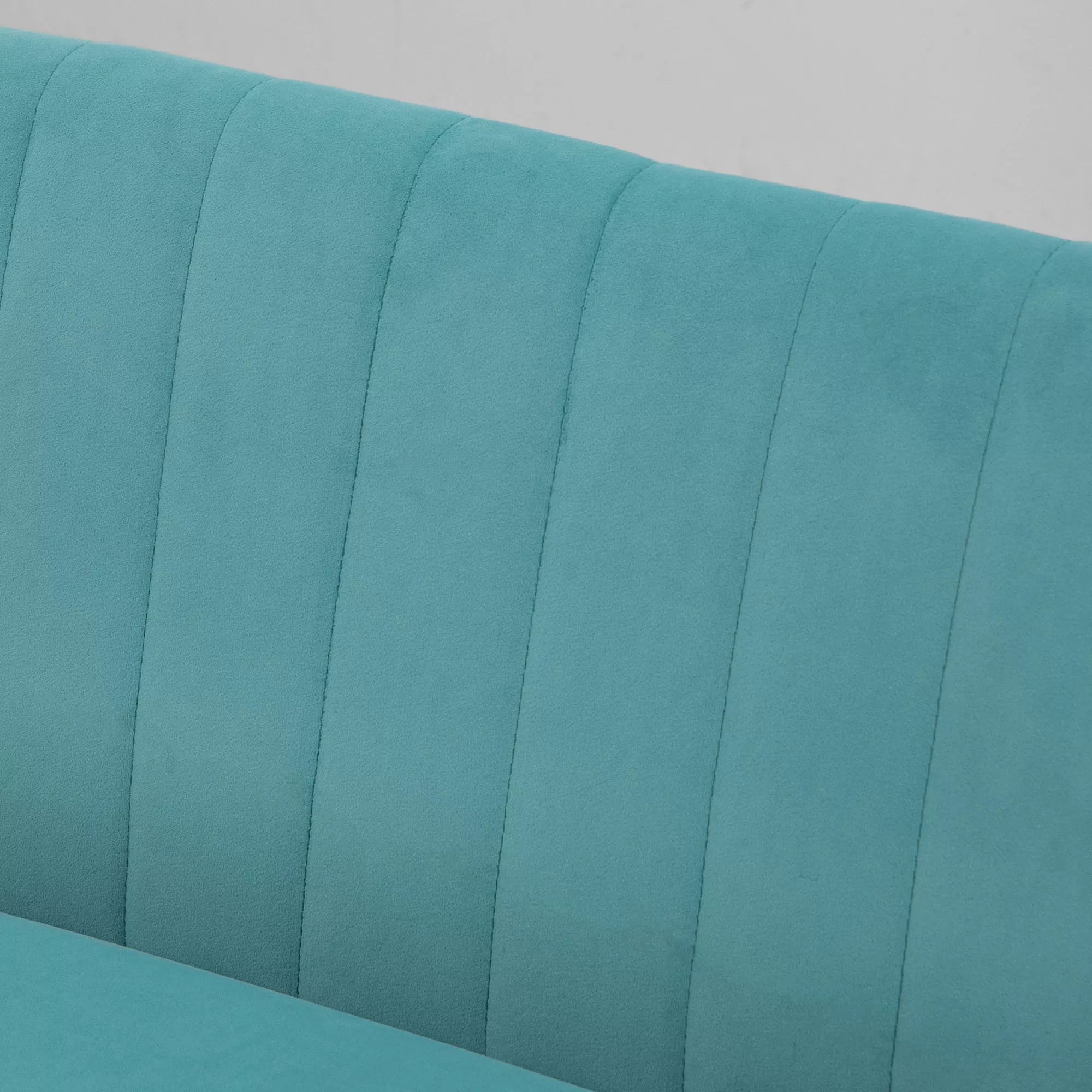 Retro dizaino dviejų vietų sofa su medinėmis kojelėmis, 117 cm x 56,5 cm x 77 cm, žalia