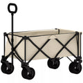 Sodo vežimėlis, kurio keliamoji galia 100 kg, sulankstomas transportavimo vežimėlis su nuimamu tentu, 90 x 48 x 92 cm, smėlio spalvos