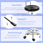 Kosmetinės taburetės detalės: dirbtinė oda, rankena ir pagrindas