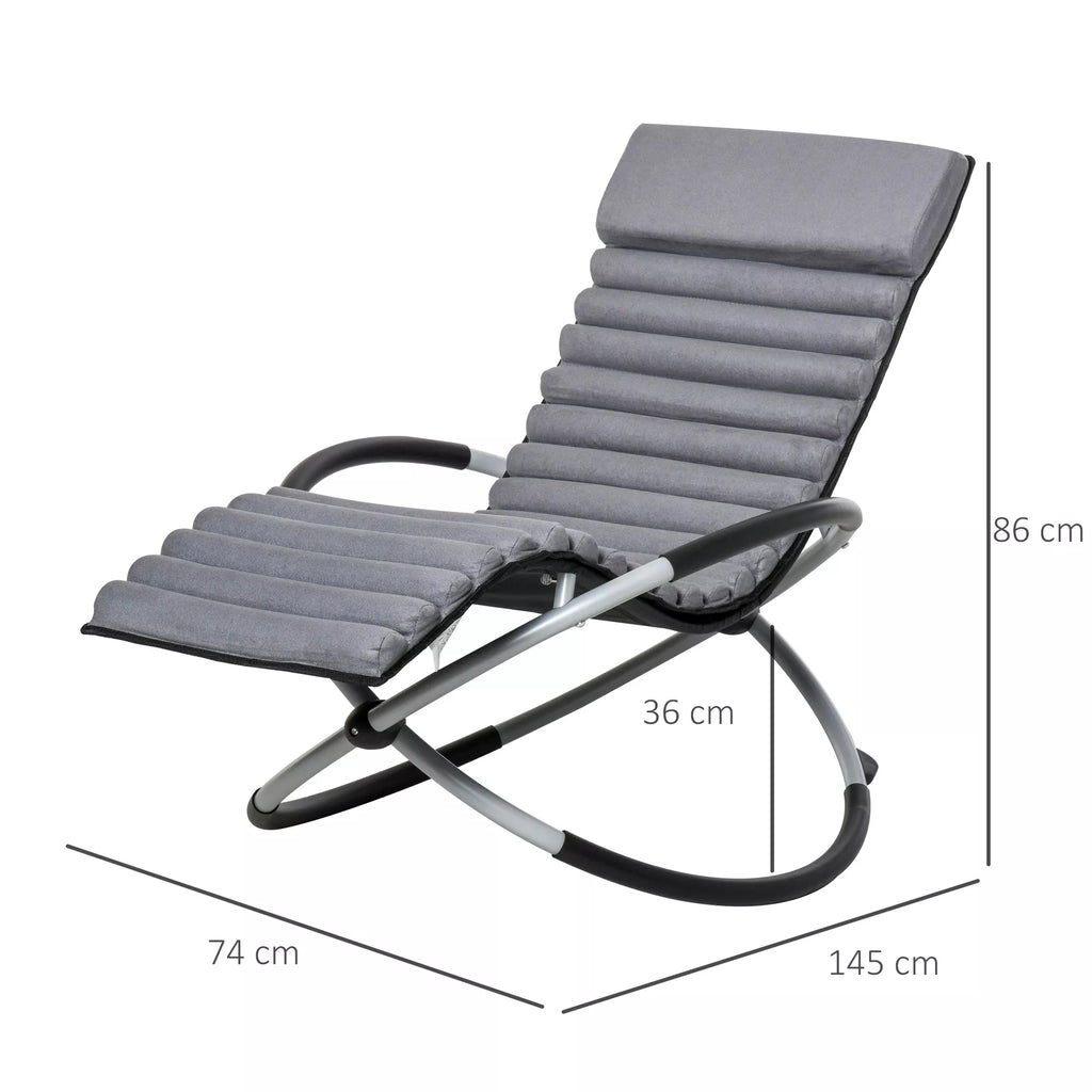 Ergonomiškas supamasis krėslas 2 in 1 Sūpynės Sodo kėdė Supamasis gultas Metalo tekstilė Rutulio formos Tamsiai pilka 145 x 74 x 86 cm