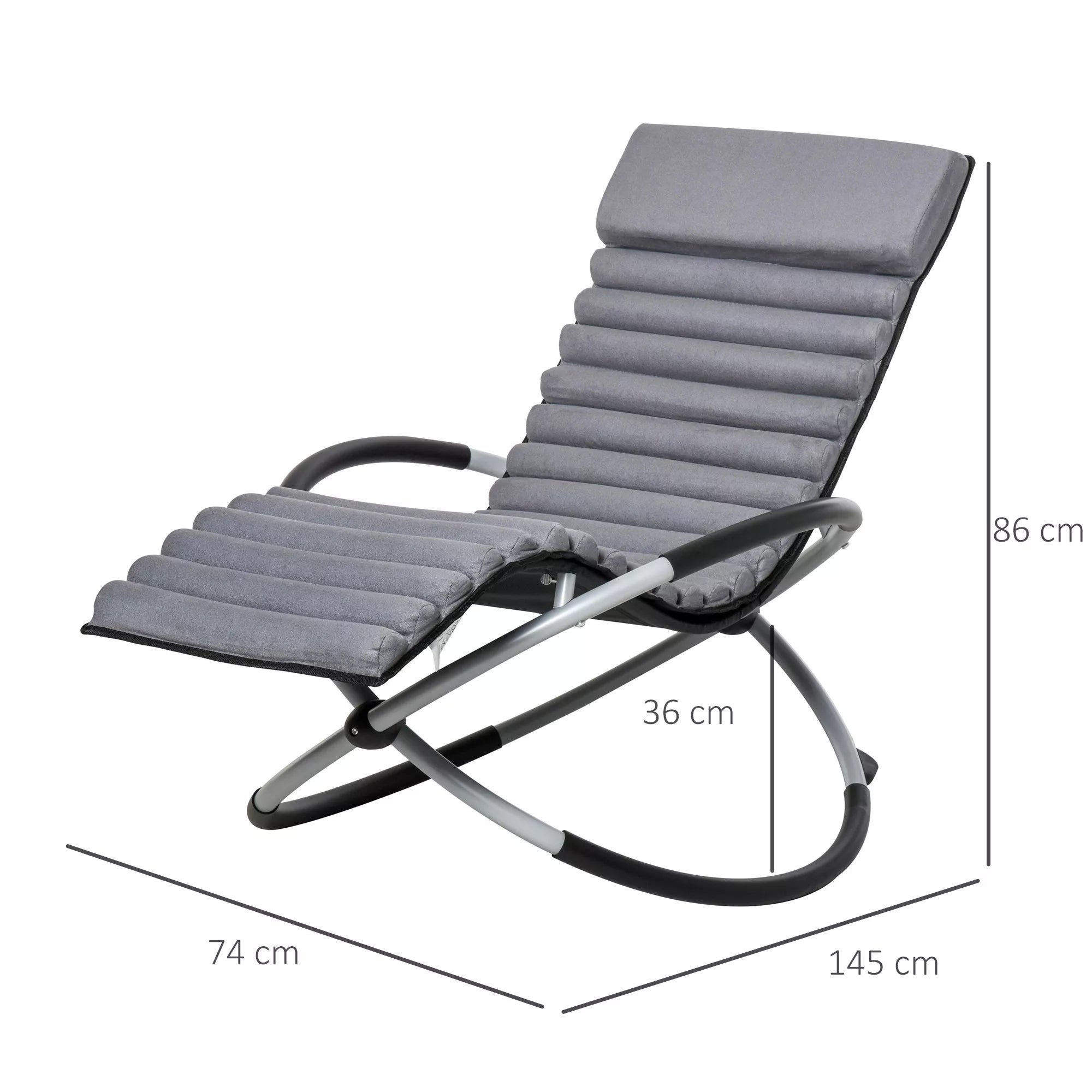 Ergonomiškas supamasis krėslas 2 in 1 Sūpynės Sodo kėdė Supamasis gultas Metalo tekstilė Rutulio formos Tamsiai pilka 145 x 74 x 86 cm