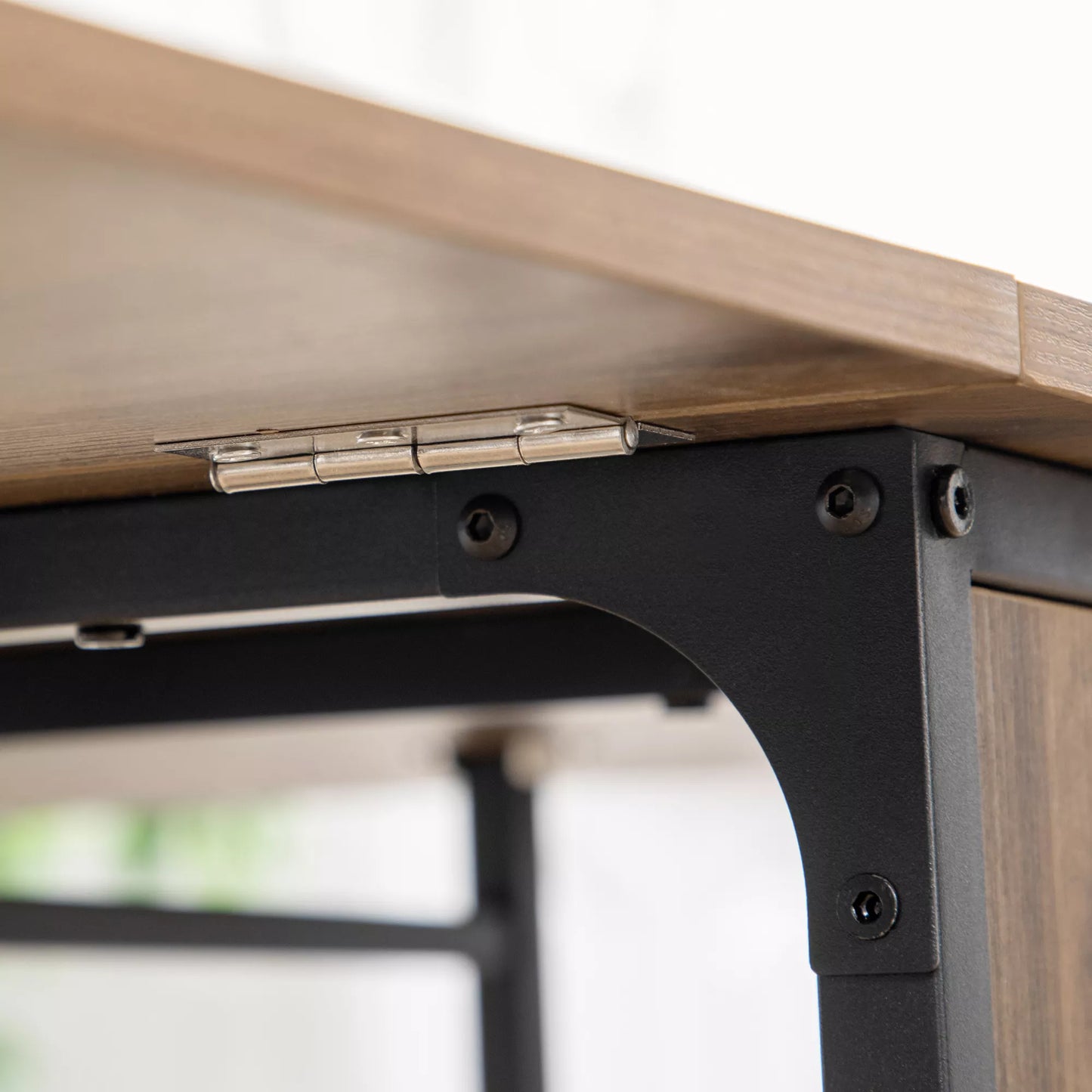 Mobilus sulankstomas stalas, 2 atlenkiamos dalys, 130 cm x 80 cm x 74 cm, ruda