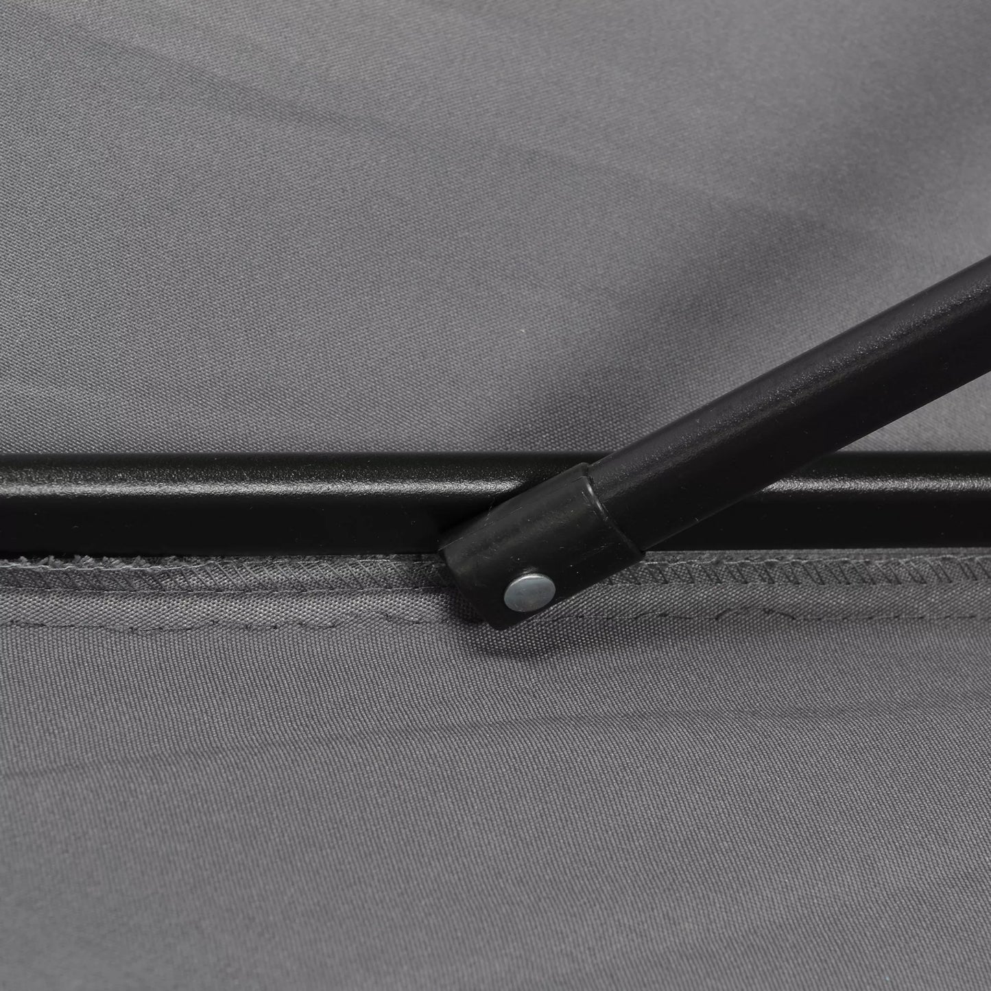 Šešiakampis skėtis nuo saulės Ø196 cm, skirtas balkonui, sodui, paplūdimiui, tamsiai pilkas