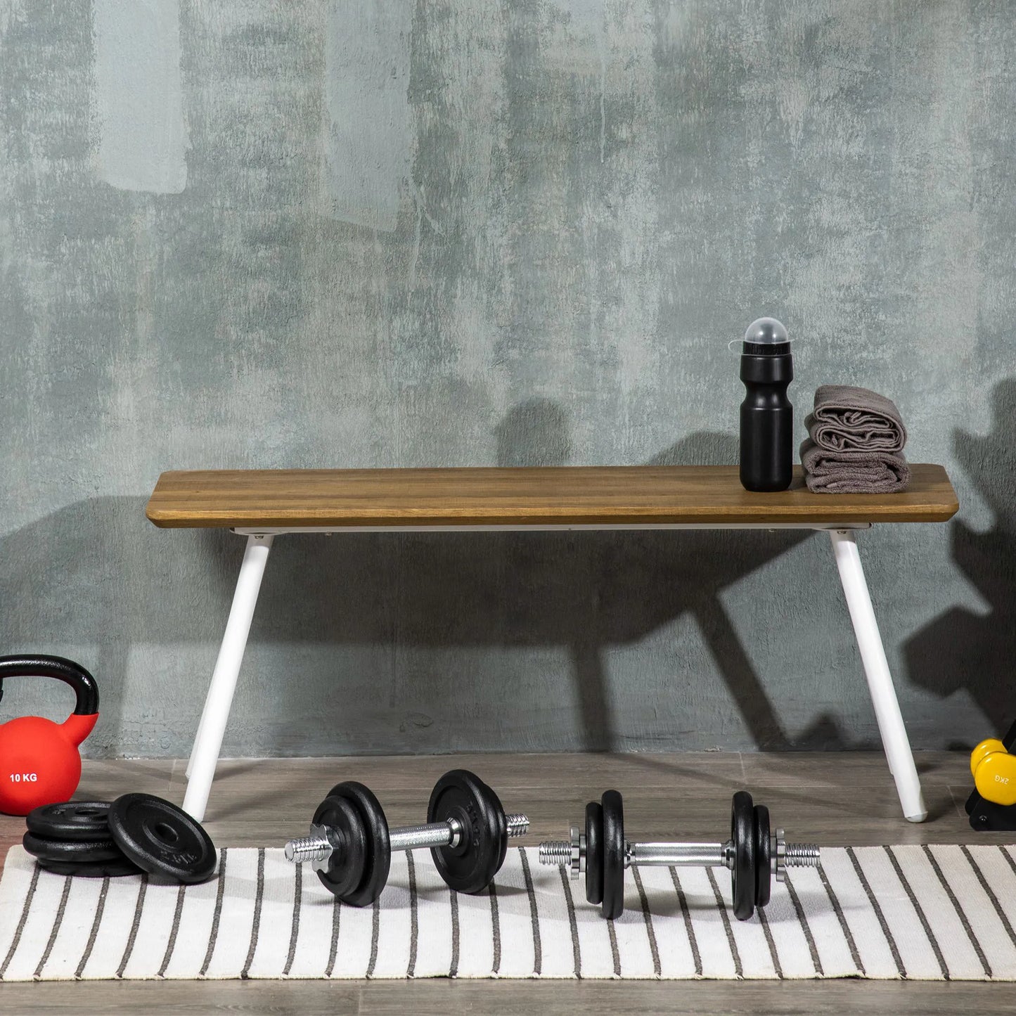 Hantelis, štanga, 2 viename, 20 kg, 8 hantelio diskai, nerūdijantis, geležies, juodas, 95 x 16 x 16 cm