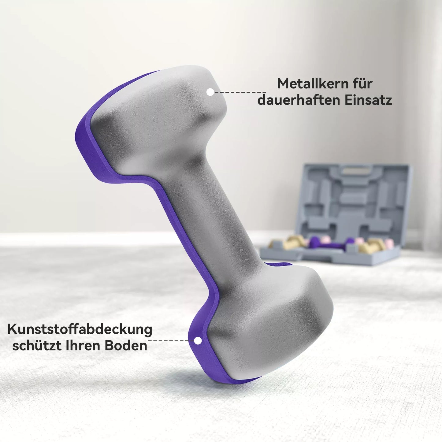 Hantelių rinkinys, 6 vnt. komplektas su svoriais, plieninis hantelių rinkinys, 1kg, 2kg, 3kg