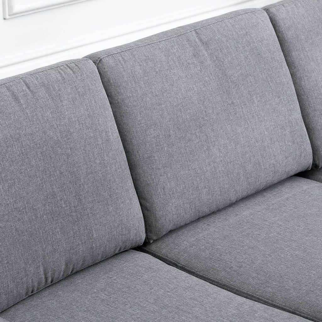 3 vietų sofa Trijų vietų audinio sofa su pagalvėlėmis, porankiais, lino išvaizda, miegamajam, 200 x 82 x 78 cm, tamsiai pilka