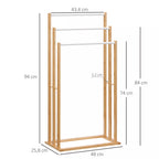 Rankšluosčių stovo matmenų schema: 48 cm plotis, 94 cm aukštis, 84 cm ir 74 cm lentjuostės