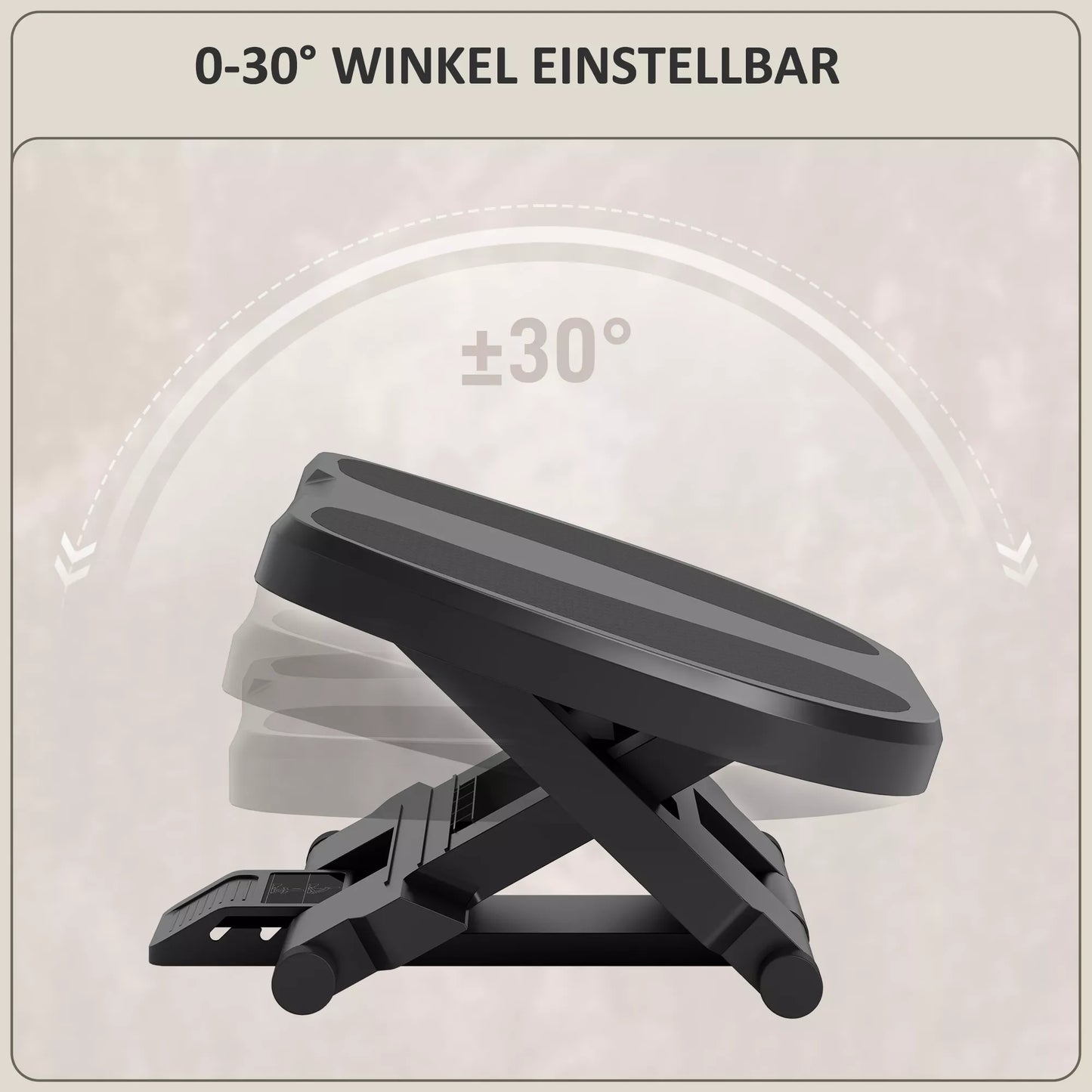 Kojų atrama, reguliuojamo aukščio, nuo 0-30° pasvirimo kampas, pilka