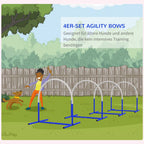 Grafika apie keturių agility lankų komplektą