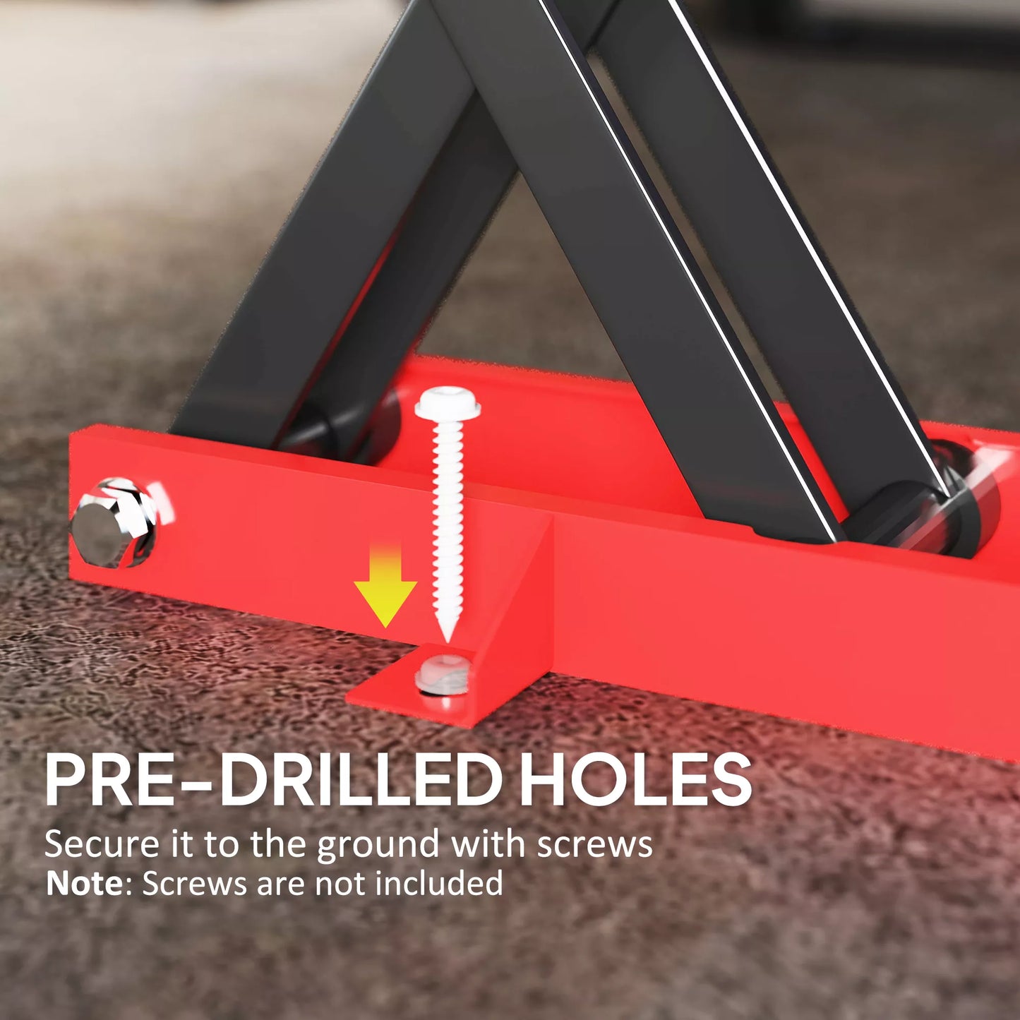 Motociklo keltuvas 500 kg, motociklo pakėlimo platforma, reguliuojamas aukštis 95–400 mm, 45 x 15 x 9,5–40 cm, raudonas