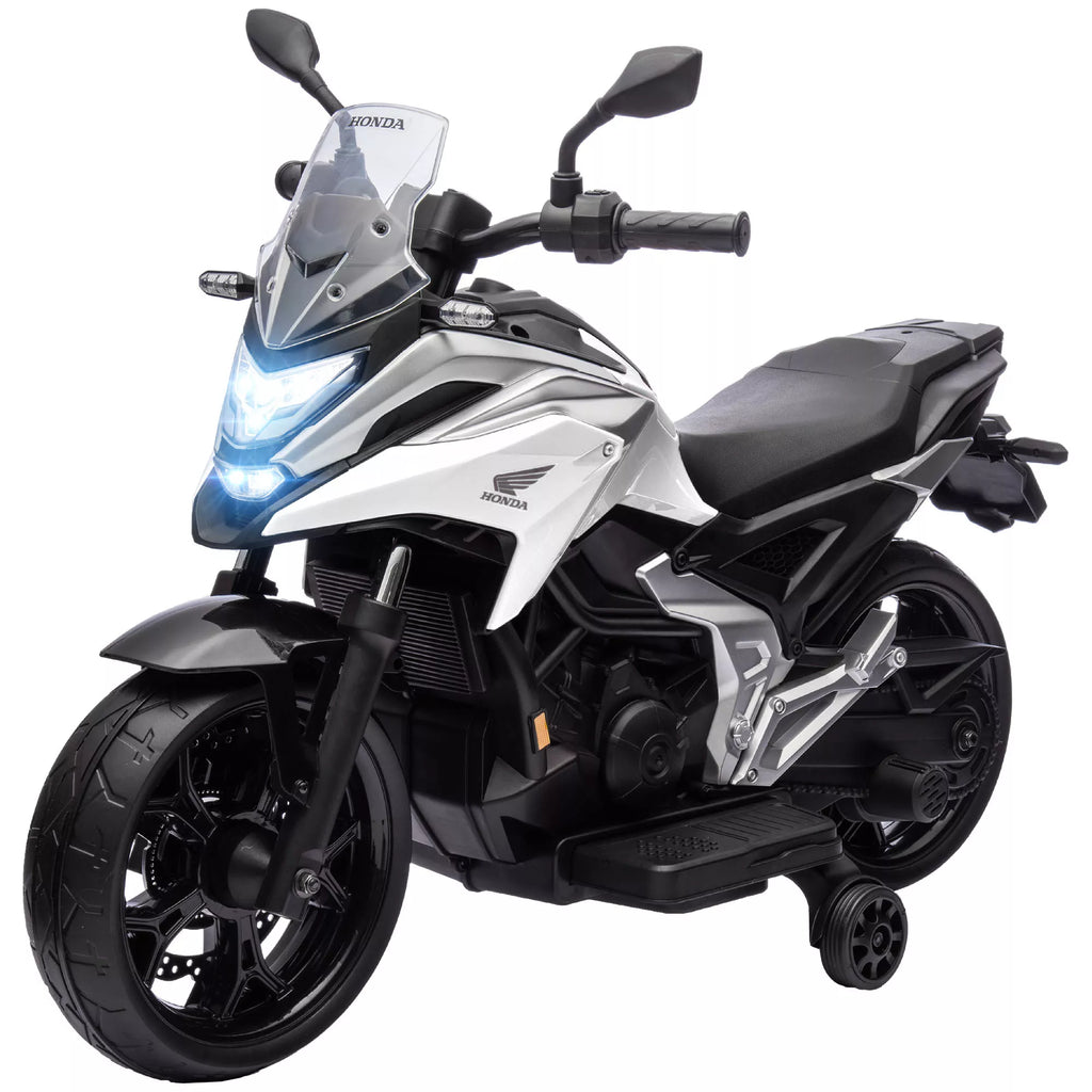 Elektrinis vaikų motociklas, Honda, 3 km/h, muzika ir šviesa, 3–6 metai, iki 30 kg, baltas