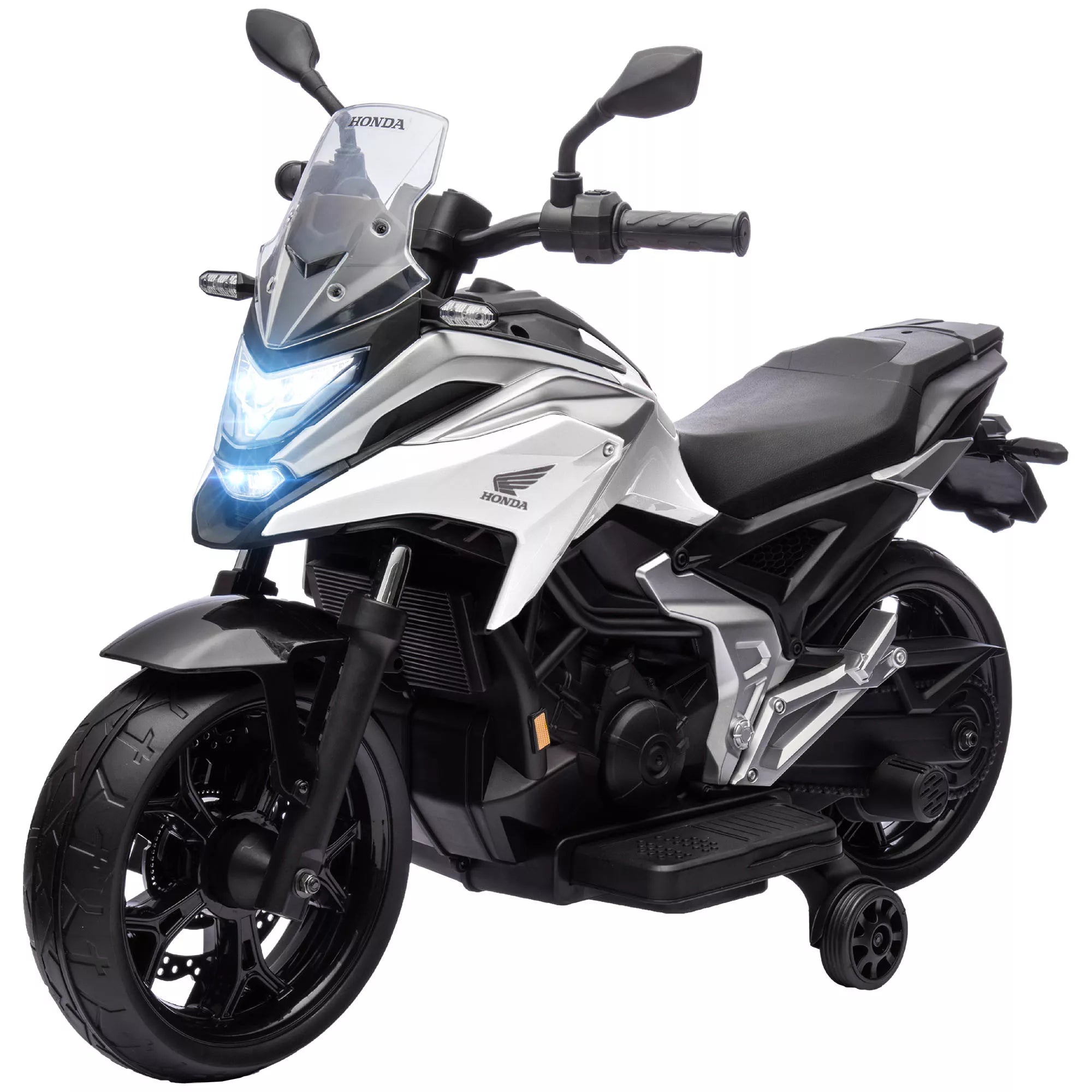 Elektrinis vaikų motociklas, Honda, 3 km/h, muzika ir šviesa, 3–6 metai, iki 30 kg, baltas