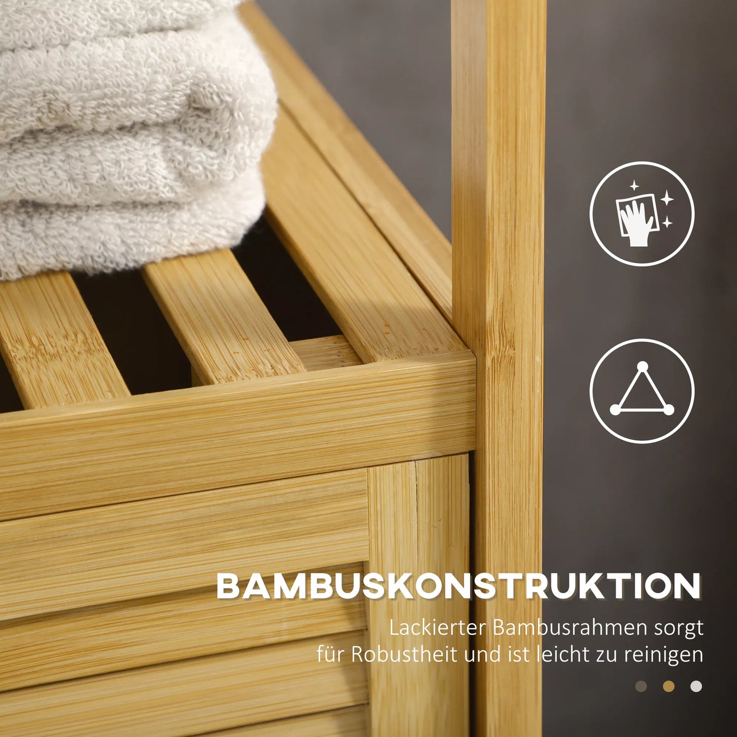 Vonios spintelė lentyna, bambukas, 1 lentyna, 1 spintelė, 33 cm x 36,5 cm x 67 cm, natūrali spalva