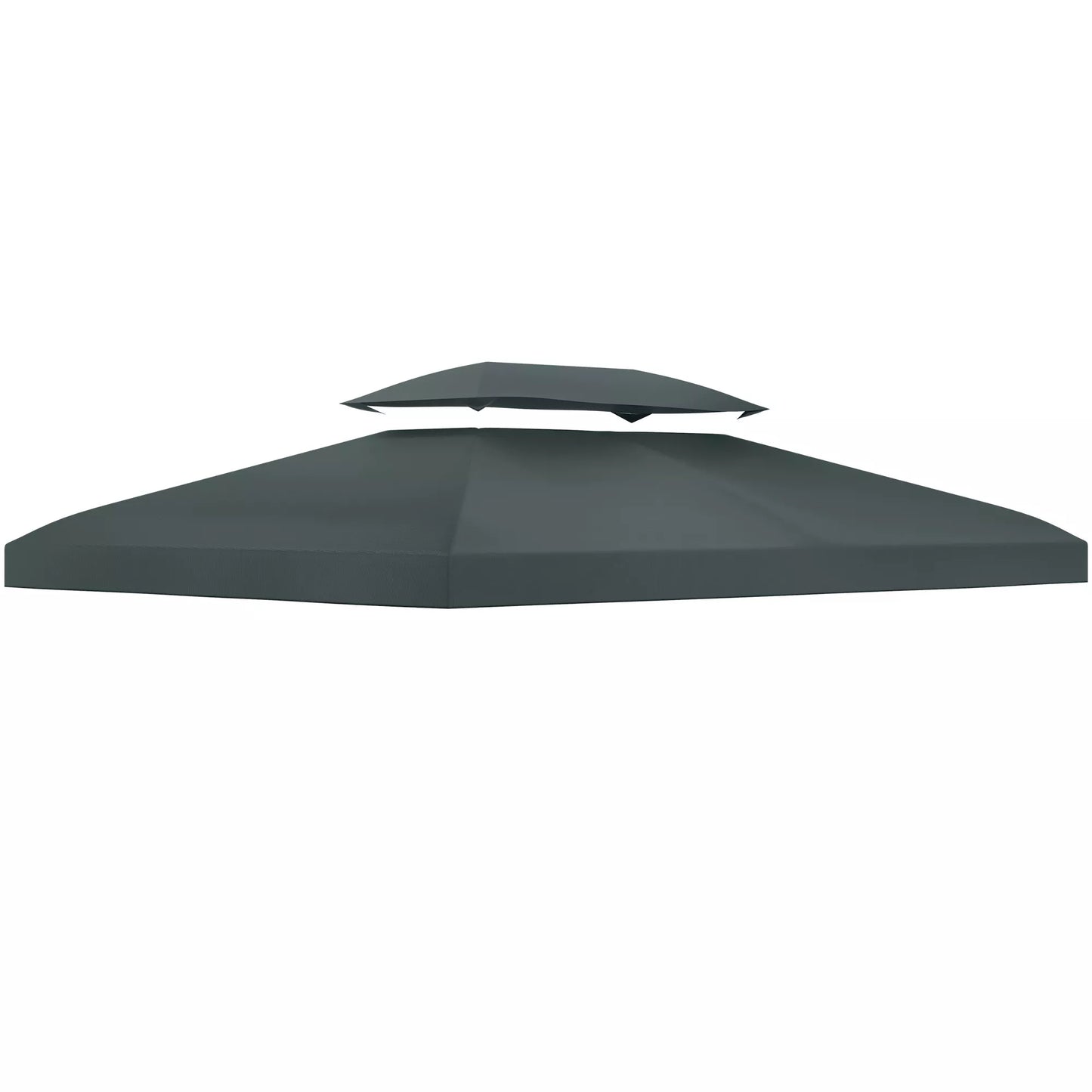 Atsarginis stogas metaliniam paviljonui 3x4 m, atsparus vandeniui Paviljono stogas su dvigubu stogu, atsarginis dangtis sodo paviljonui, šventėms skirtam palapinei, sodo palapinei, poliesterio, anglies pilkos spalvos