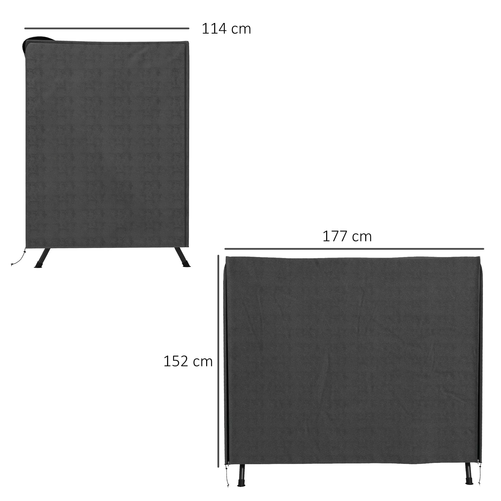 Užvalkalas sodo supynėms, apsauginis gaubtas, 177 x 114 x 152 cm, tamsiai pilkas