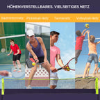 Infografika: tinklas tinka badmintonui, pickleball, tenisui ir tinkliniam