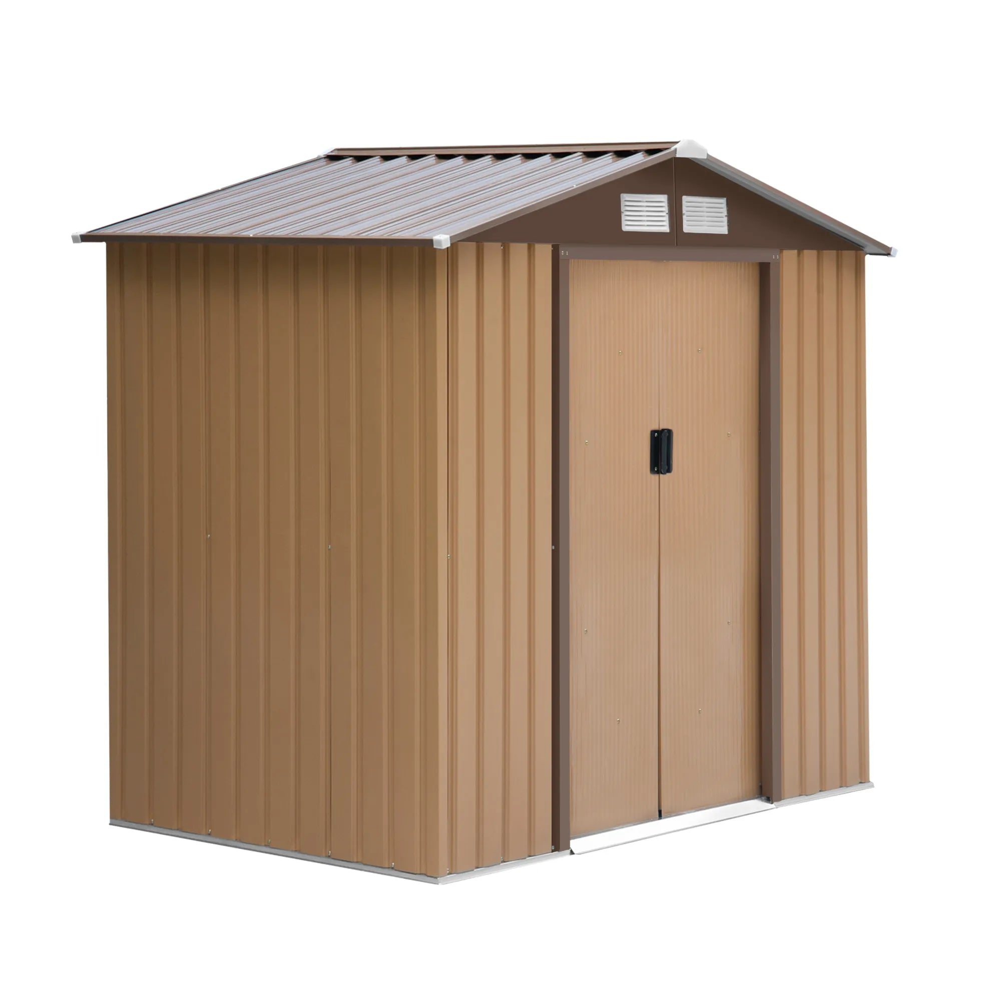 Įrankių sandėliukas su stumdomosiomis durimis 2,13 x 1,30 x 1,85 cm Metalo Geltonas