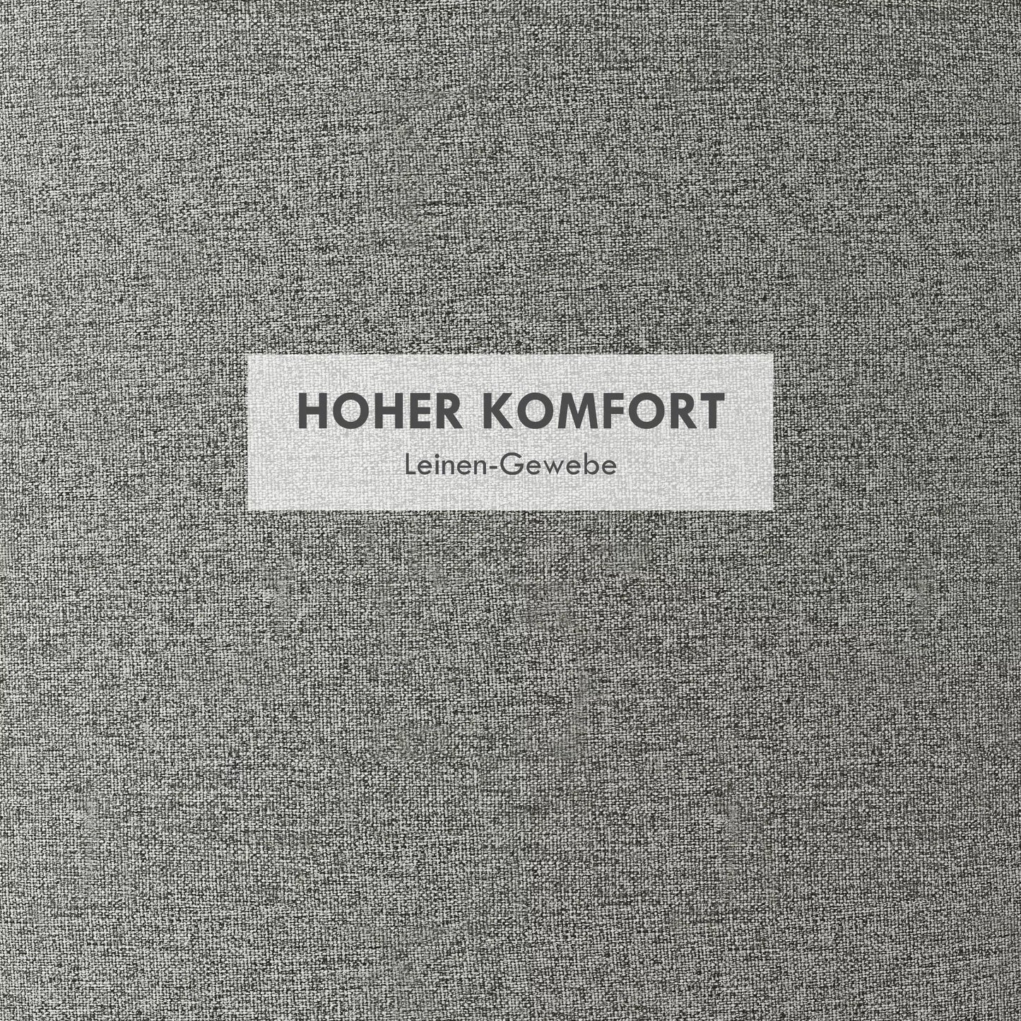 Pufas su laikymo funkcija, linas, paslėpta daiktadėžė, atidaromas dangtis, 56 cm x 56 cm x 42 cm, pilkas + natūralus