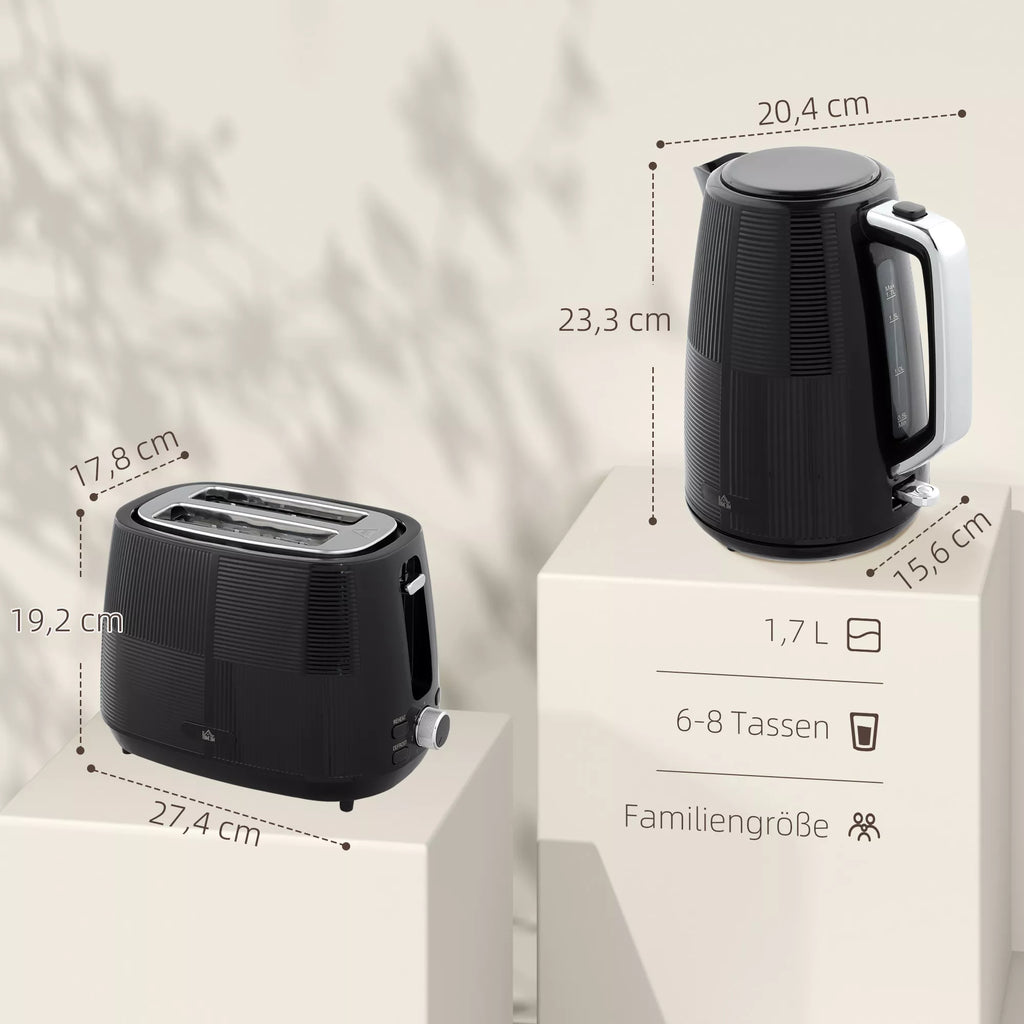 Virdulio ir skrudintuvo rinkinys, 1,7 l talpos, juodas