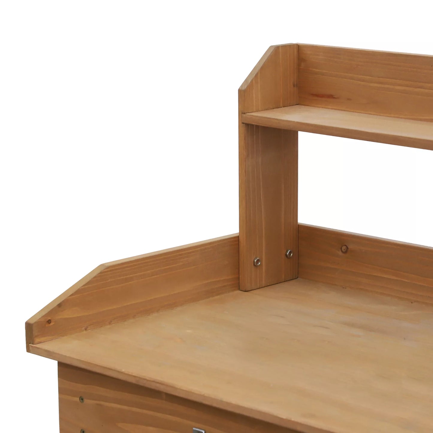 Sodinimo stalas, daržo stalas su praustuve, lauko stalas iš eglių medienos, natūralus, 117 x 45 x 121 cm