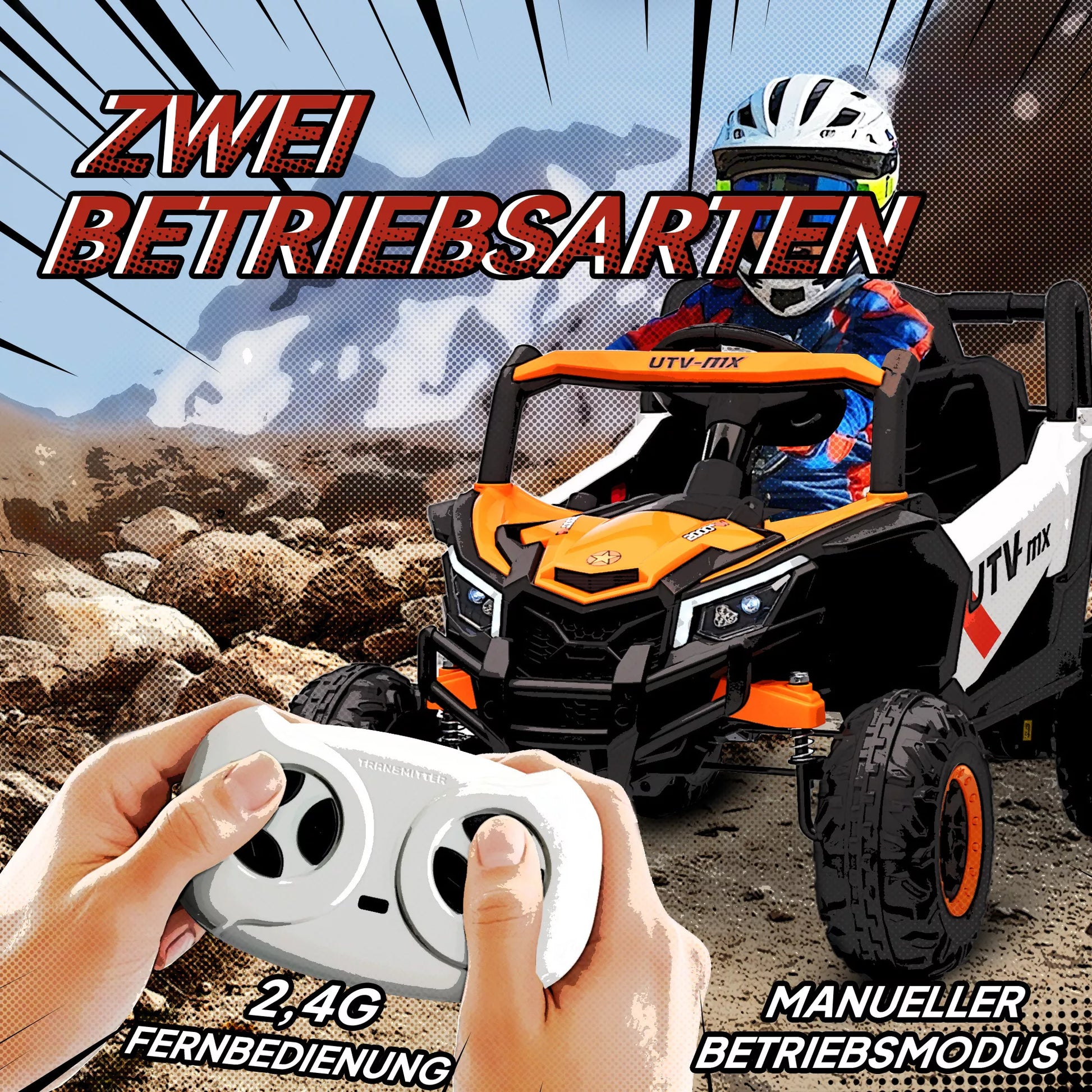 12 V elektrinis automobilis vaikams, nuotolinio valdymo funkcija, diržas, signalas, LED žibintai, USB prievadas, skirtas 3–5 metų vaikams, oranžinės spalvos