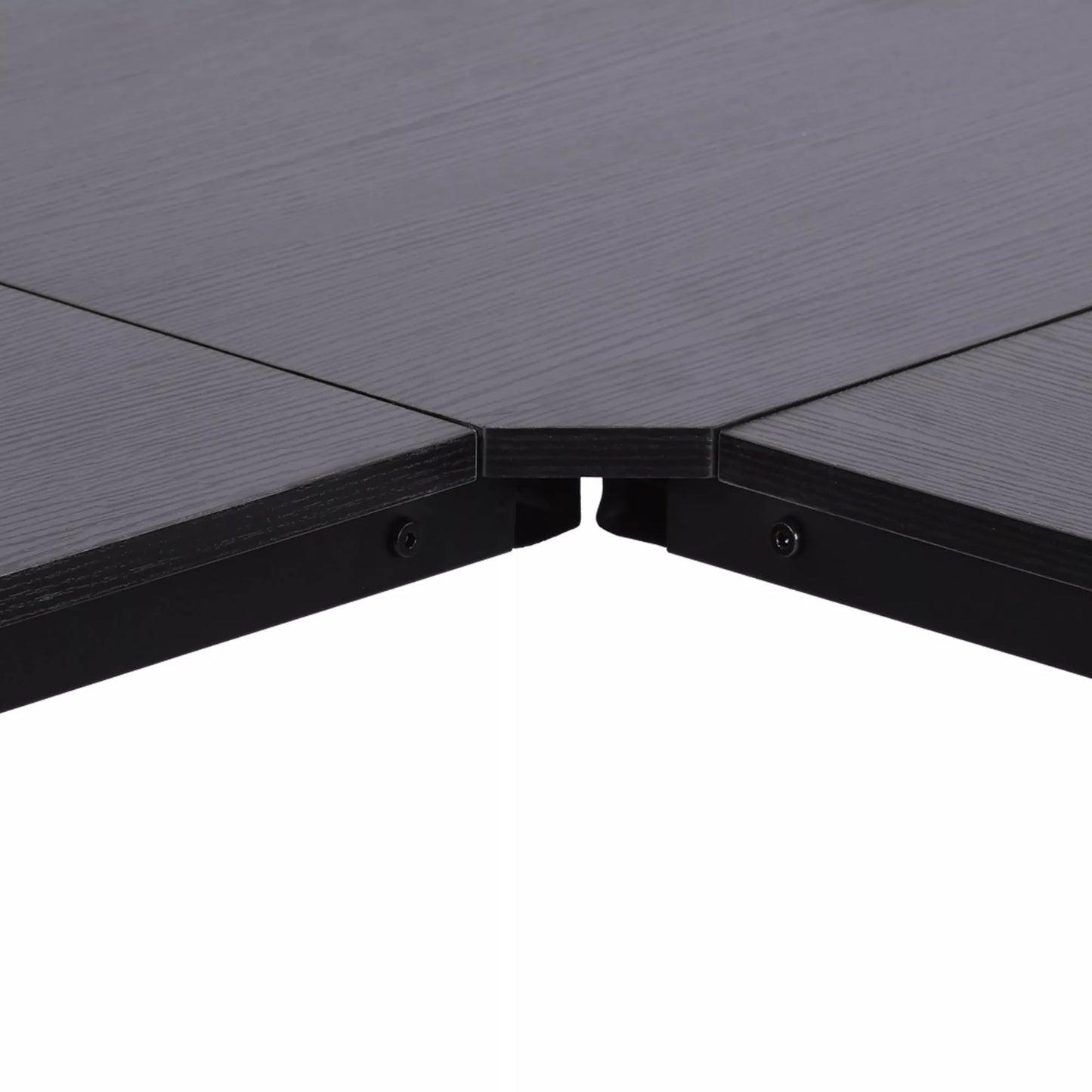 Kompiuterio stalas, rašomasis stalas, L formos kampinis stalas, MDF, juodas, 150 x 150 x 76 cm