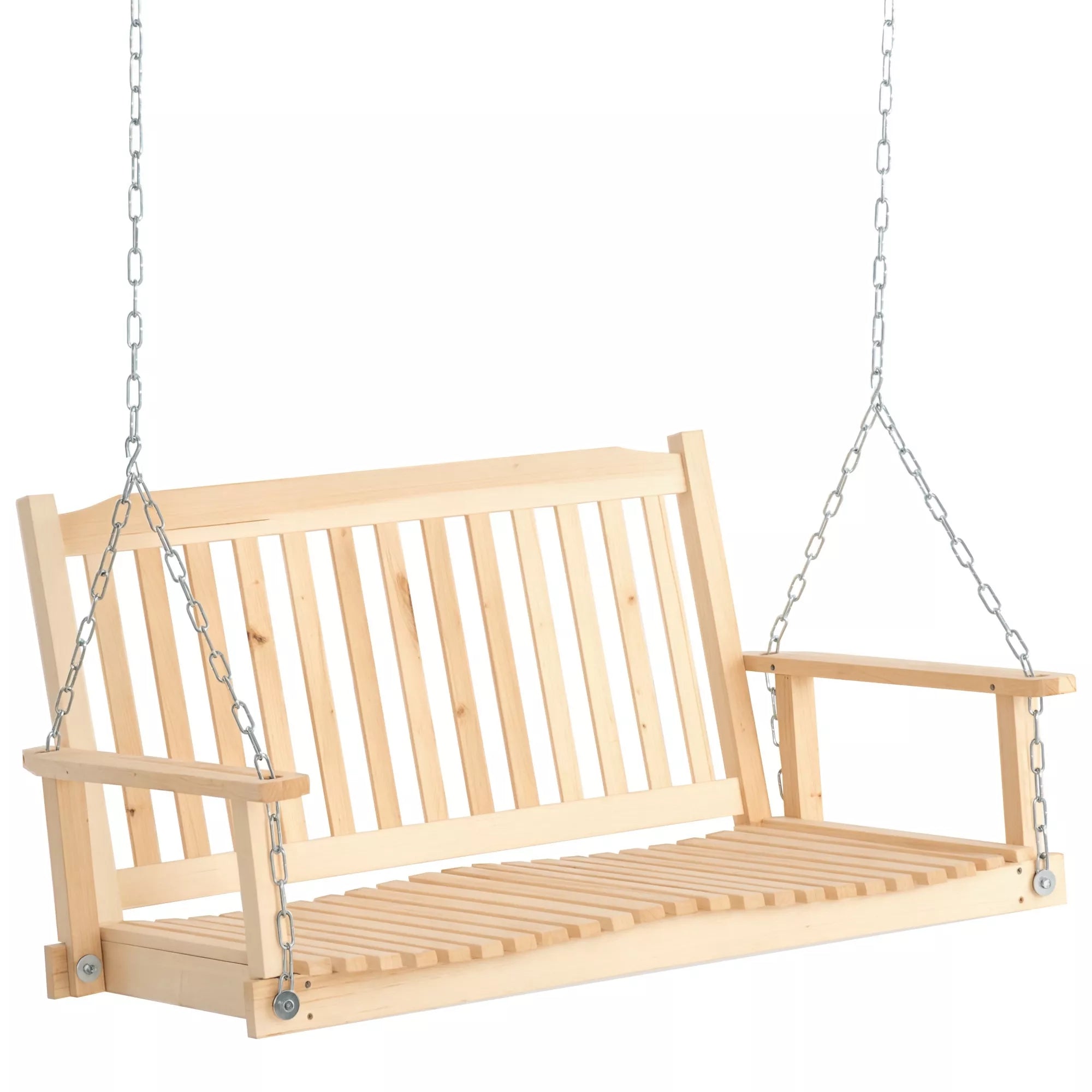 Sodo sūpynės 2 asmenims Sūpynės suoliukas Pakabinamas suoliukas Masyvi mediena Patio terasa Kiemas Gamta 117 x 69 x 60 cm
