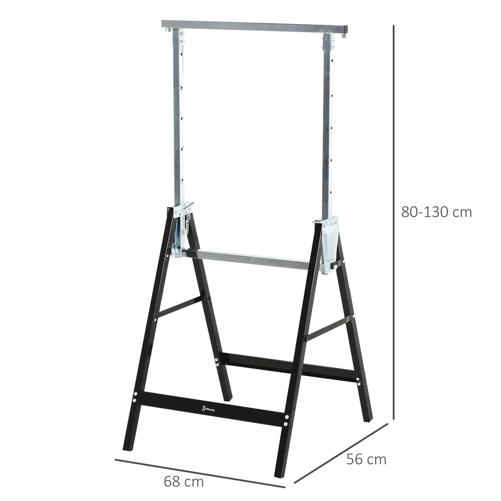 Darbinis stovas, pjovimo stovas, reguliuojamo aukščio, sulankstomas, metalinis, juodas, 68 x 56 x 80-130 cm, keliamoji galia 200kg