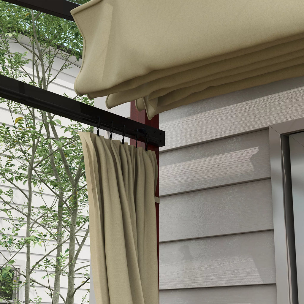 Sodo pergola, įleidžiama sodo pergola, atspari atmosferos poveikiui, su tvirtinimo medžiagomis, smėlio spalvos