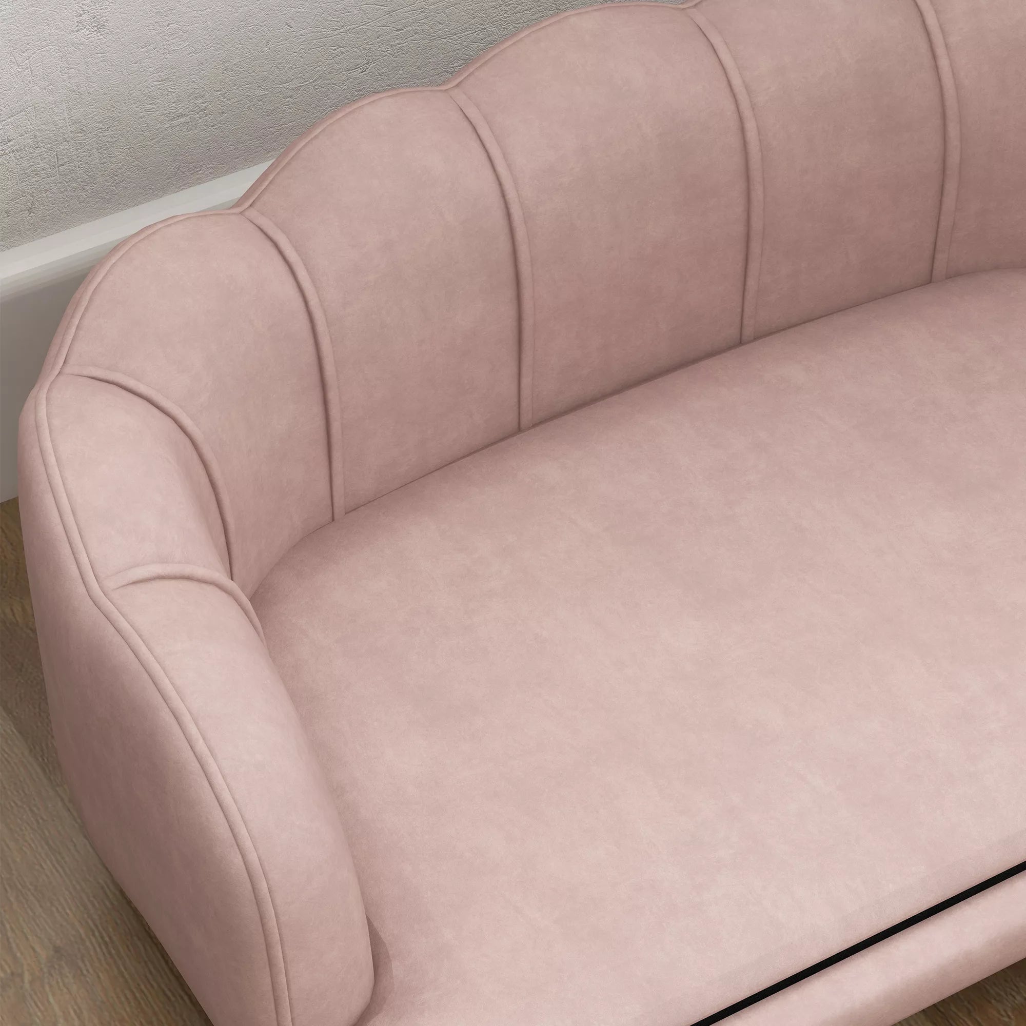 Namai augintiniams skirtas sofa vidutinio dydžio ir dideliems šunims iki 25 kg, tvirtas medinis, paminkštintas, rožinis